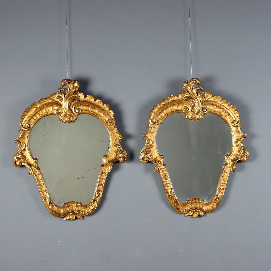 Antique Mirrors Baroque Style Carved Wood Italy XIX Century
