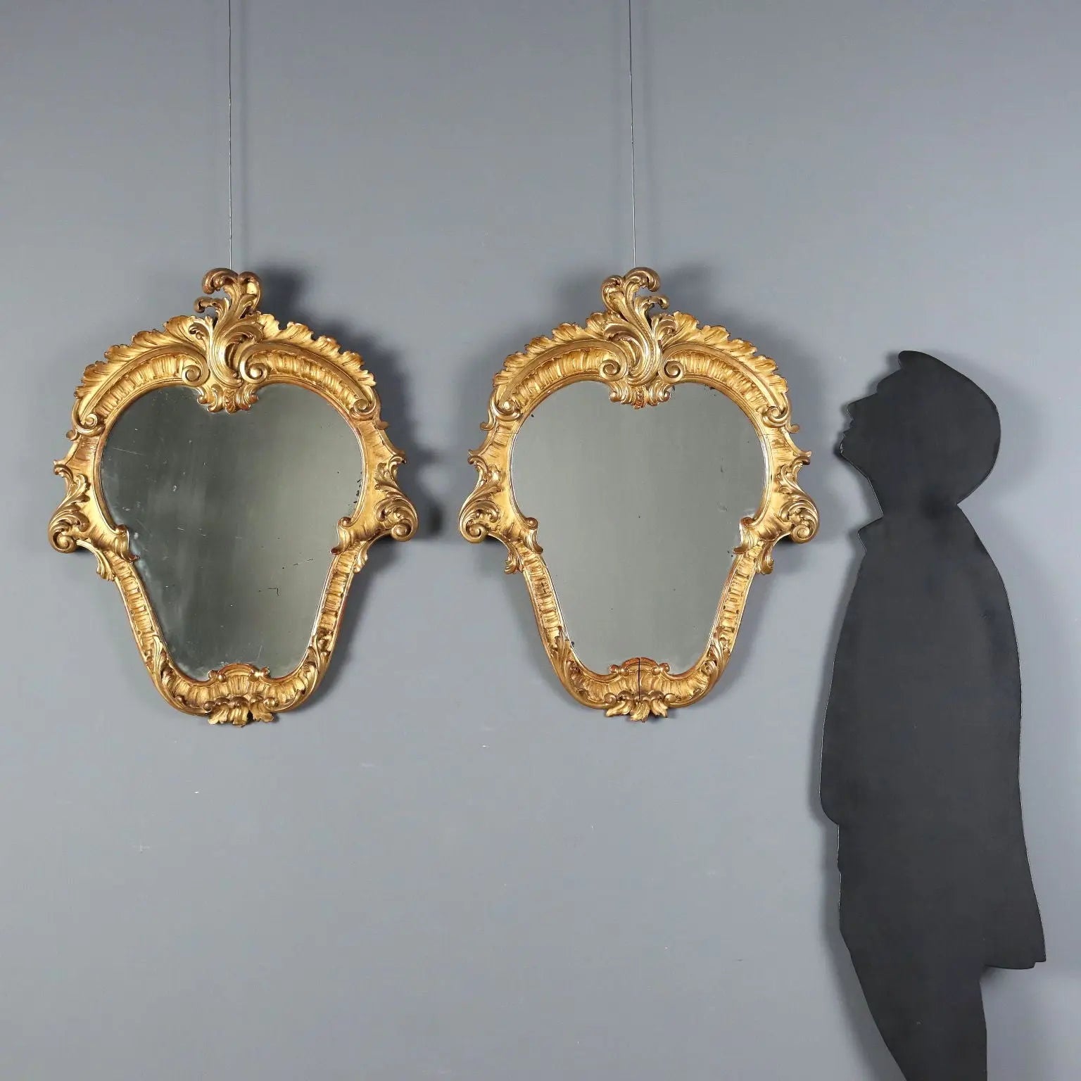 Antique Mirrors Baroque Style Carved Wood Italy XIX Century