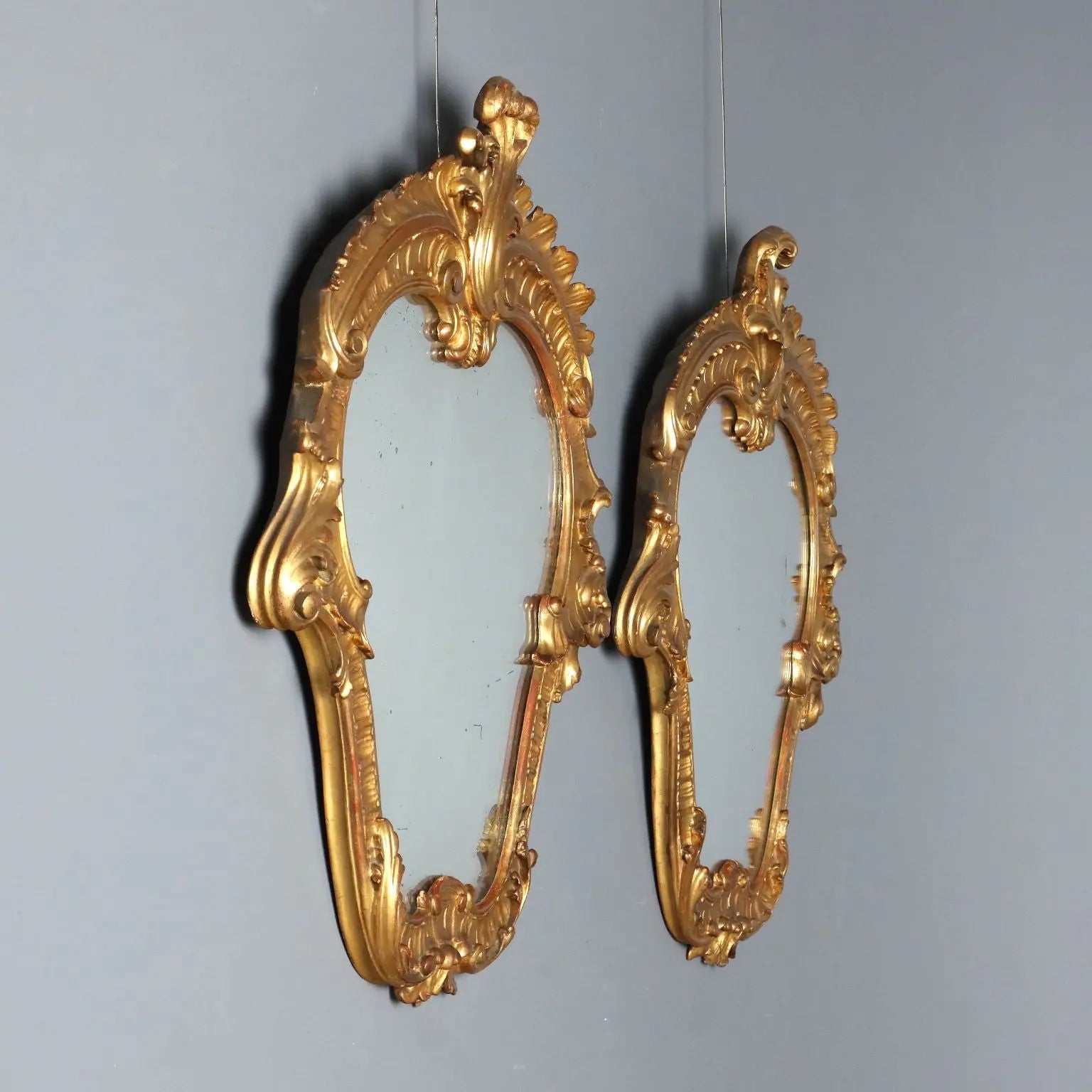 Antique Mirrors Baroque Style Carved Wood Italy XIX Century