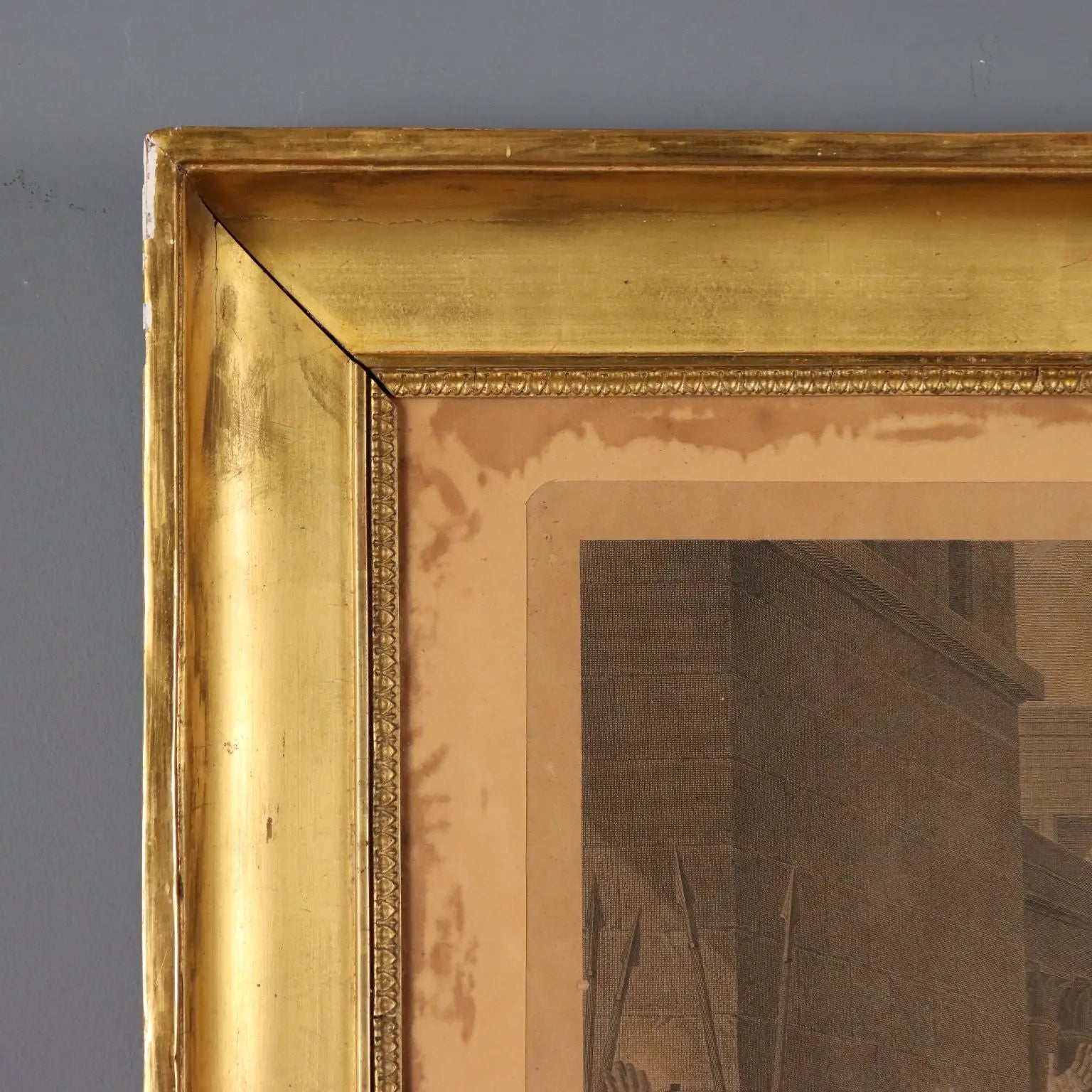 Antique Empire Frame Gilded Fir Moulded Italy XIX Century