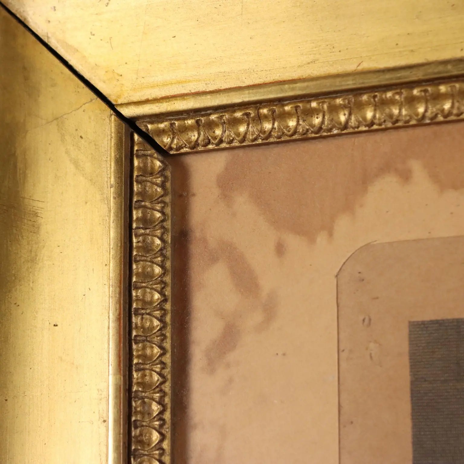 Antique Empire Frame Gilded Fir Moulded Italy XIX Century