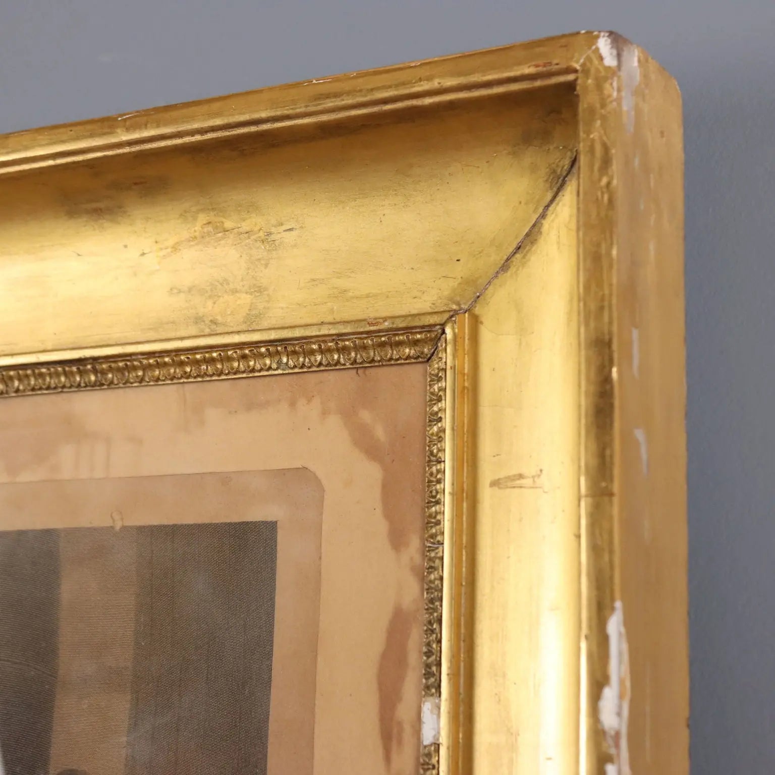 Antique Empire Frame Gilded Fir Moulded Italy XIX Century
