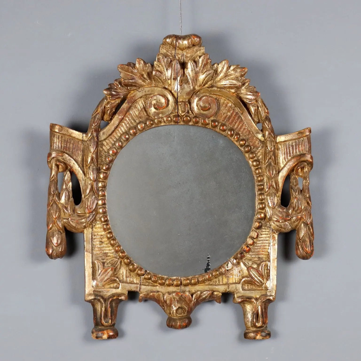 Antique Mirror Gilded Wood Italy XVIII Century
