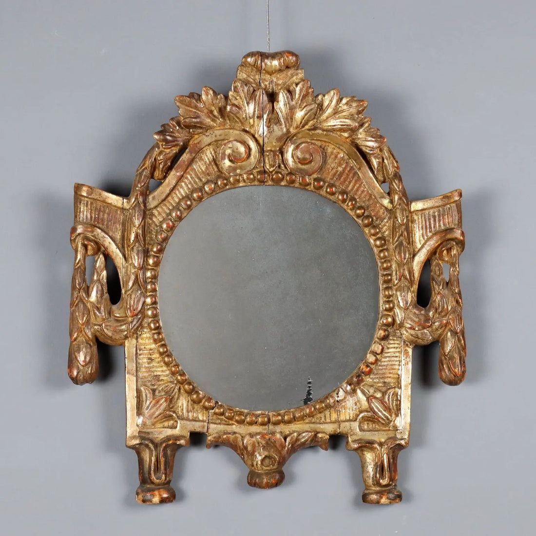 Antique Mirror Gilded Wood Italy XVIII Century