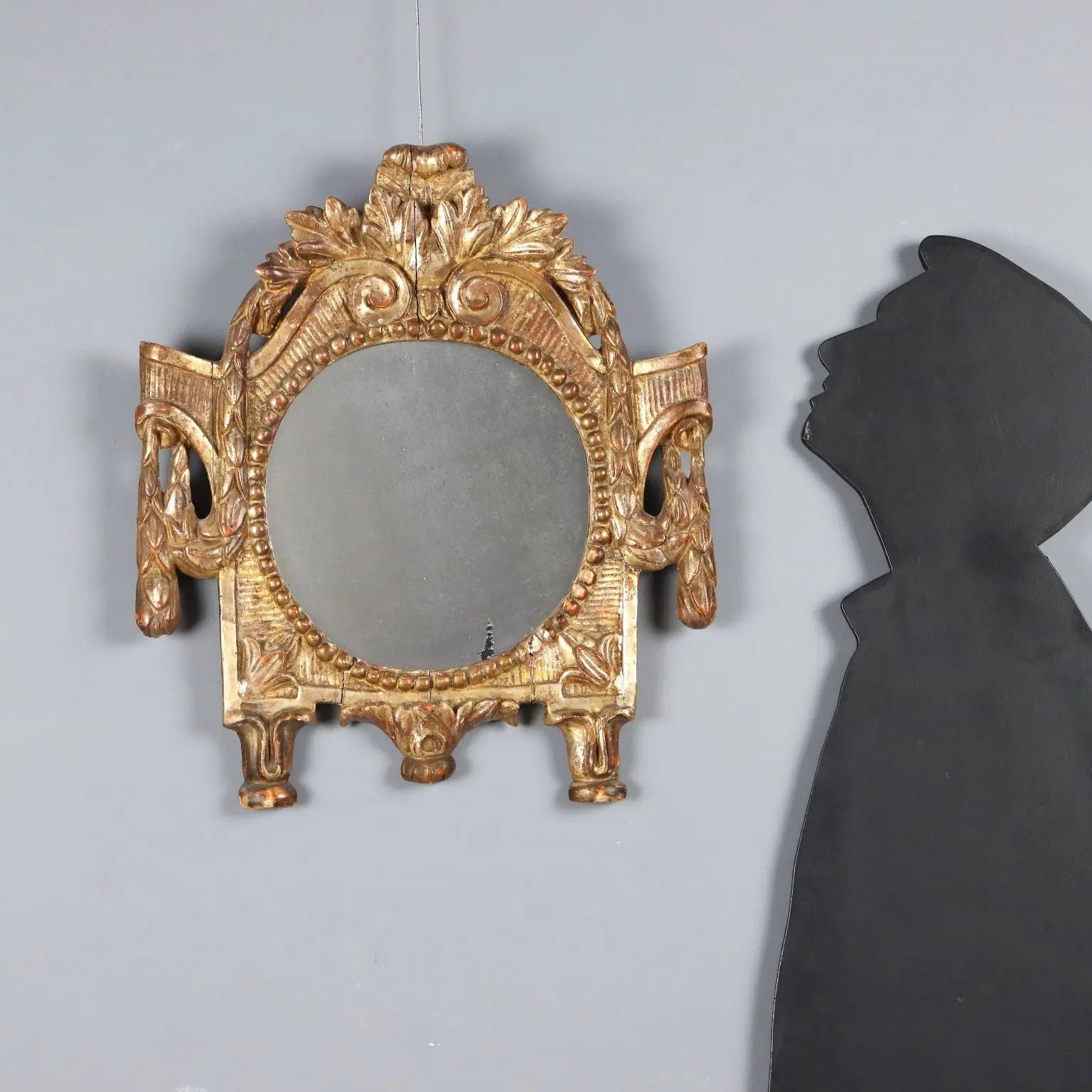 Antique Mirror Gilded Wood Italy XVIII Century