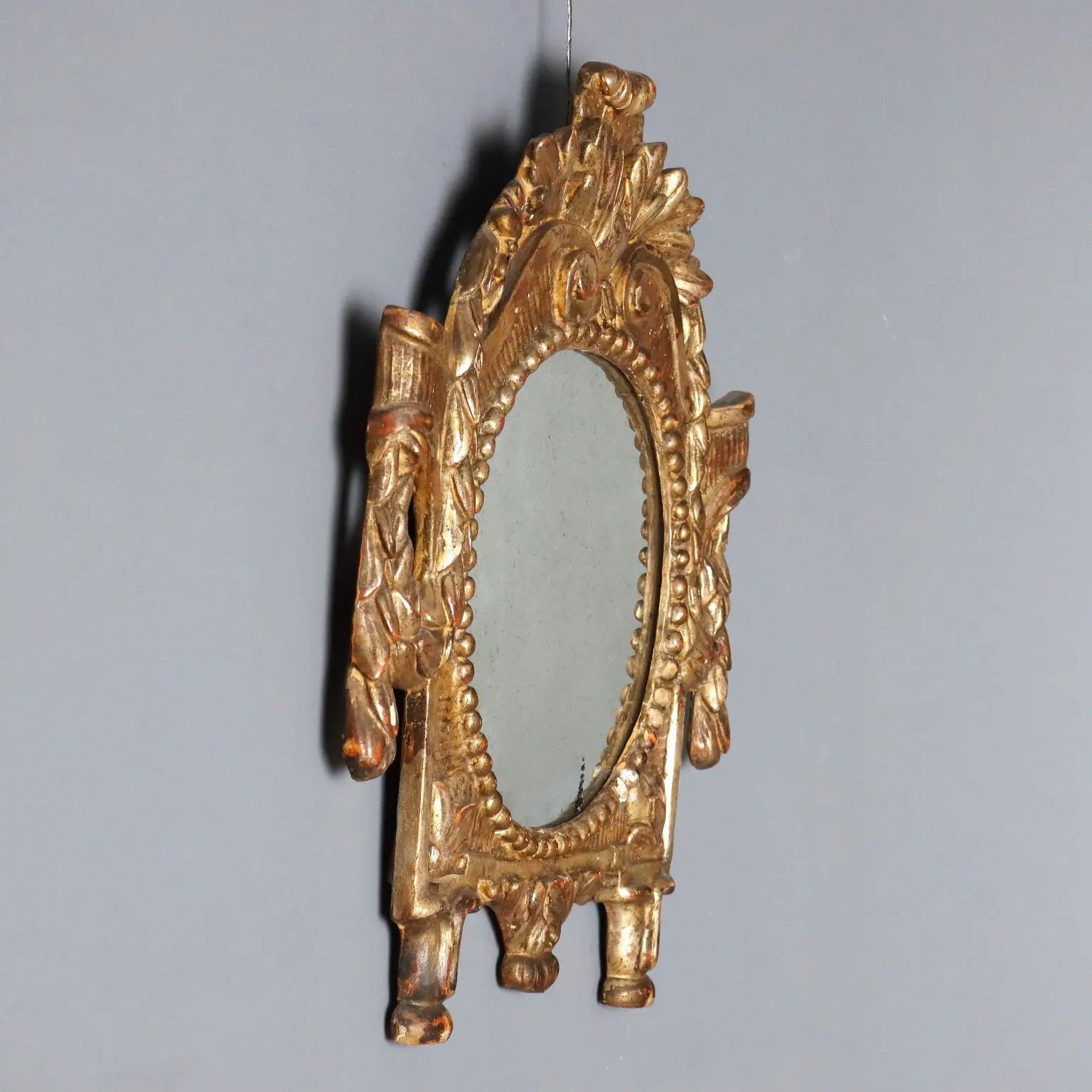 Antique Mirror Gilded Wood Italy XVIII Century