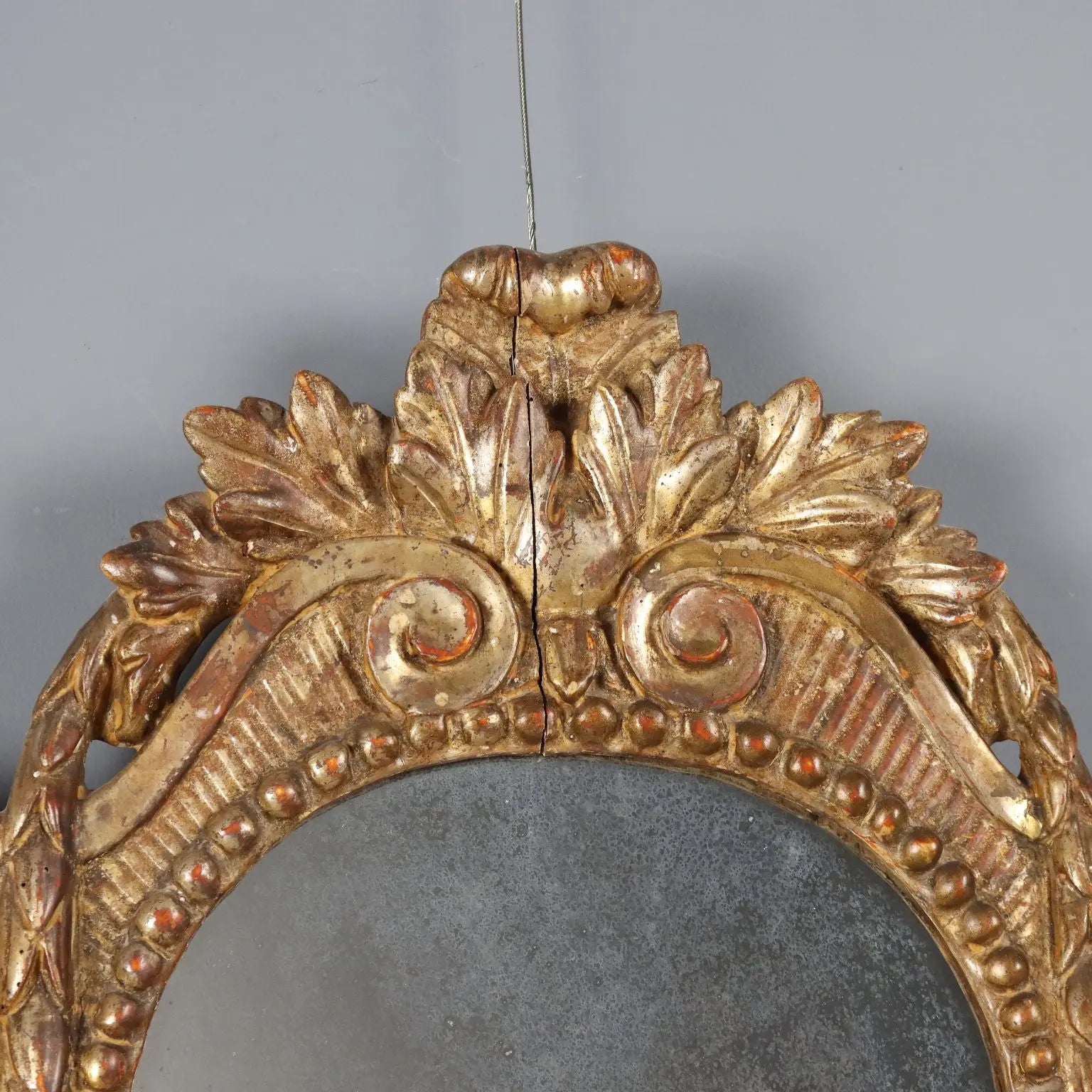 Antique Mirror Gilded Wood Italy XVIII Century