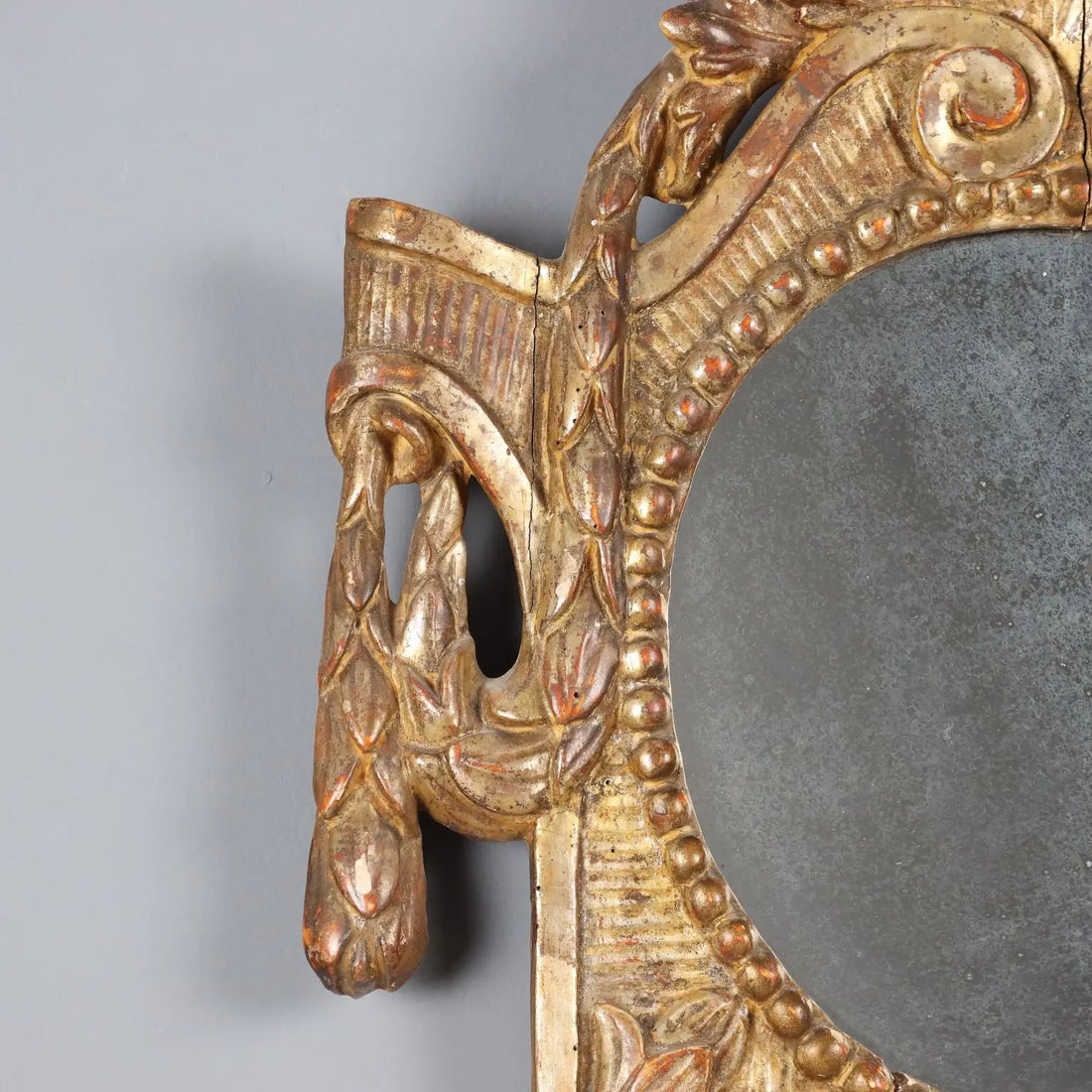 Antique Mirror Gilded Wood Italy XVIII Century