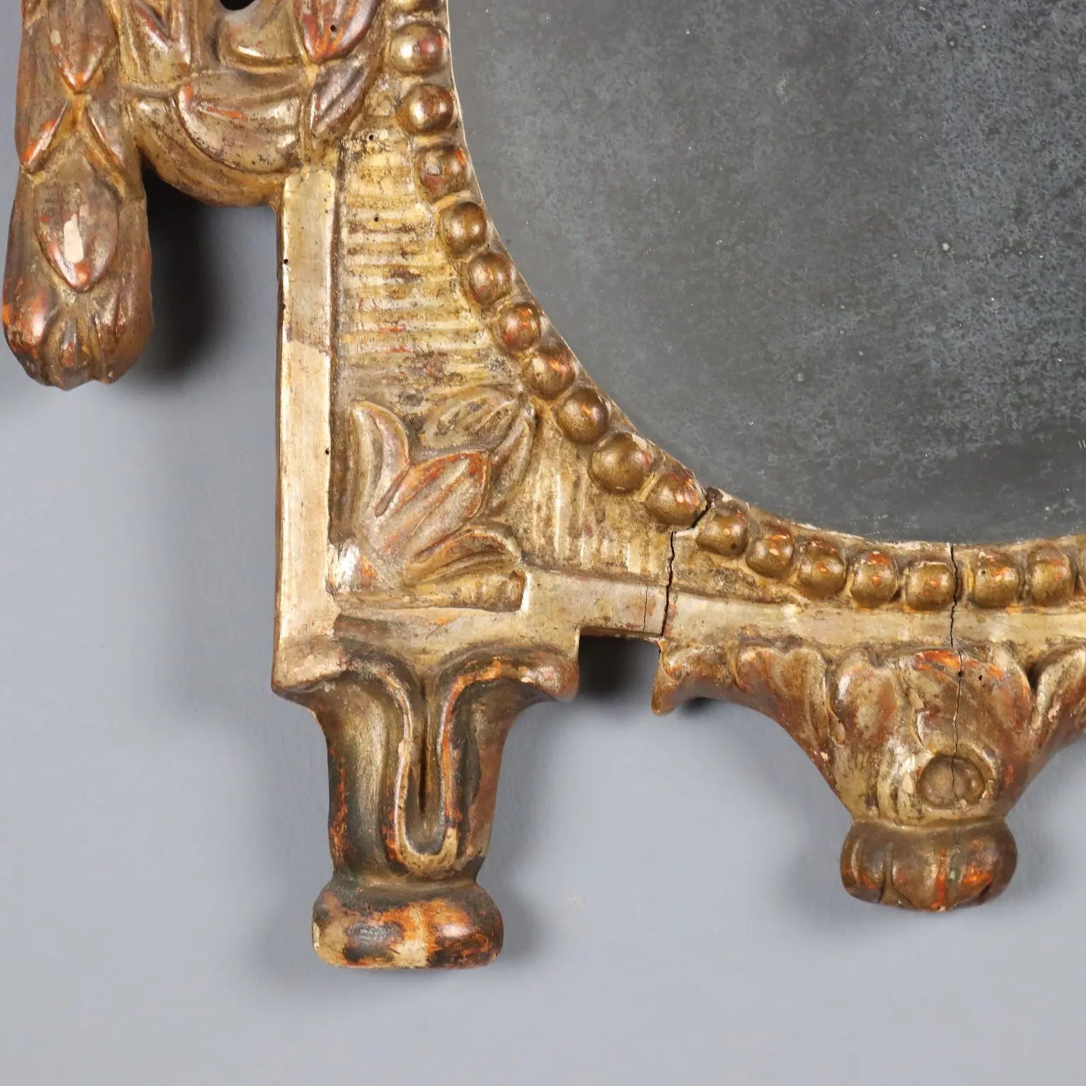 Antique Mirror Gilded Wood Italy XVIII Century