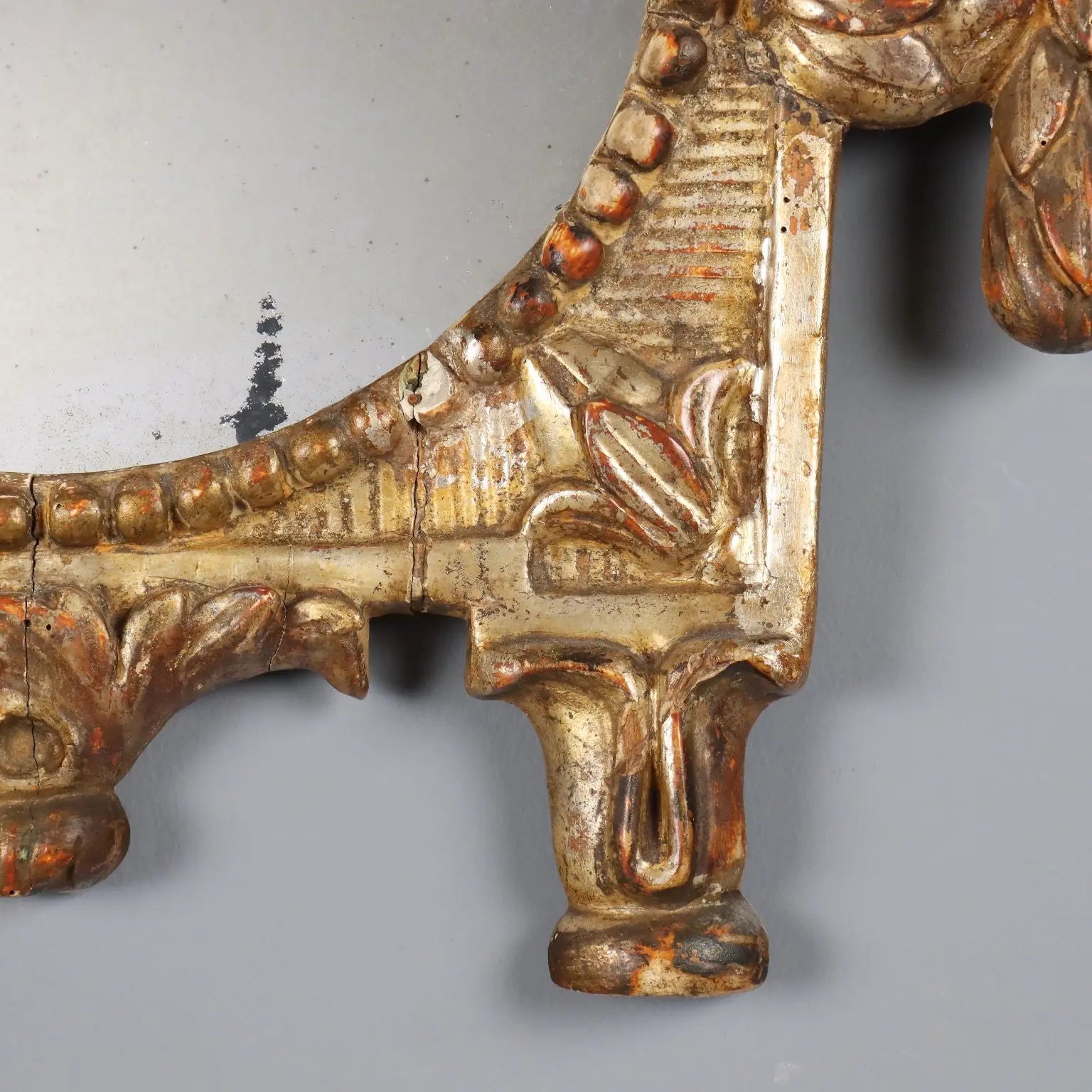 Antique Mirror Gilded Wood Italy XVIII Century