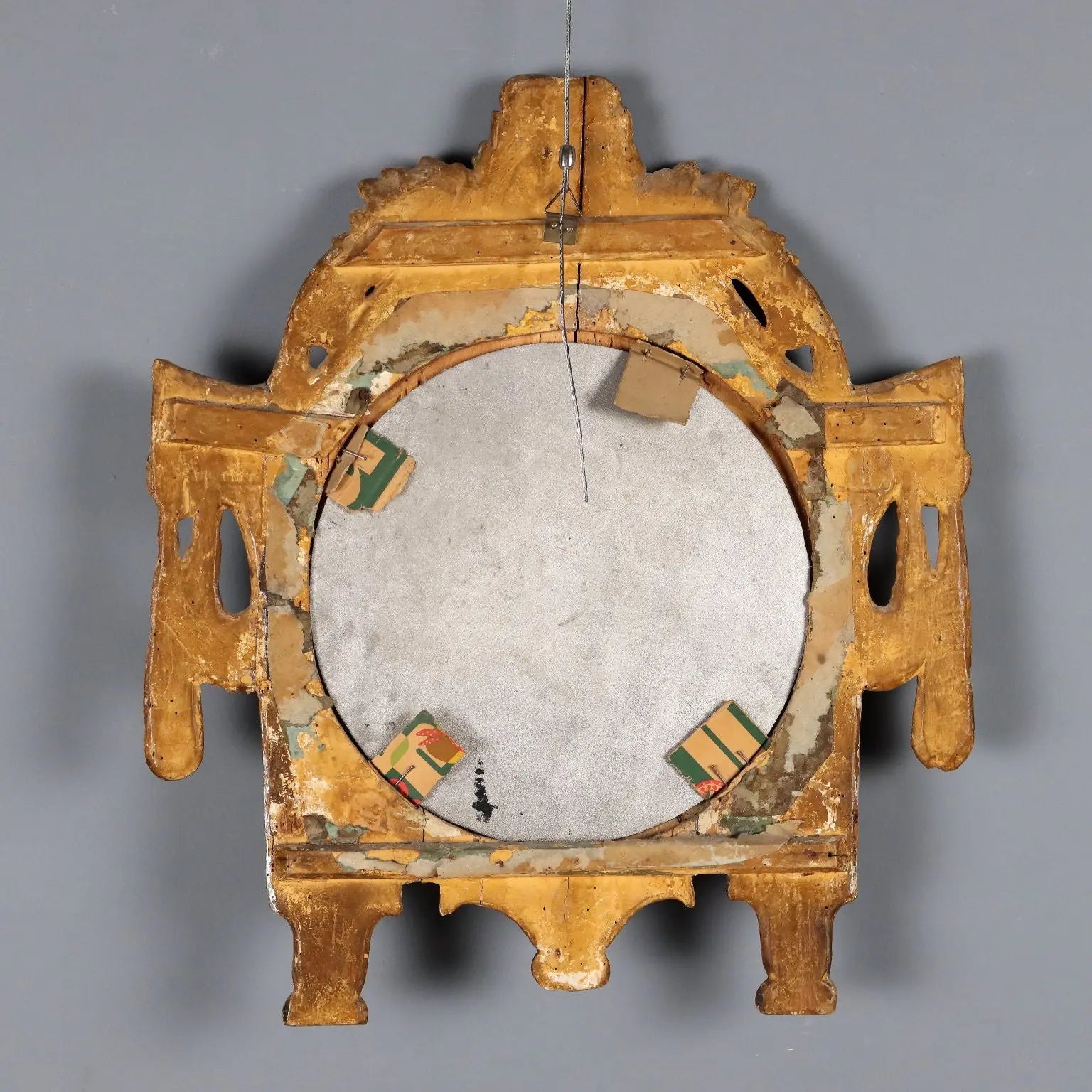 Antique Mirror Gilded Wood Italy XVIII Century