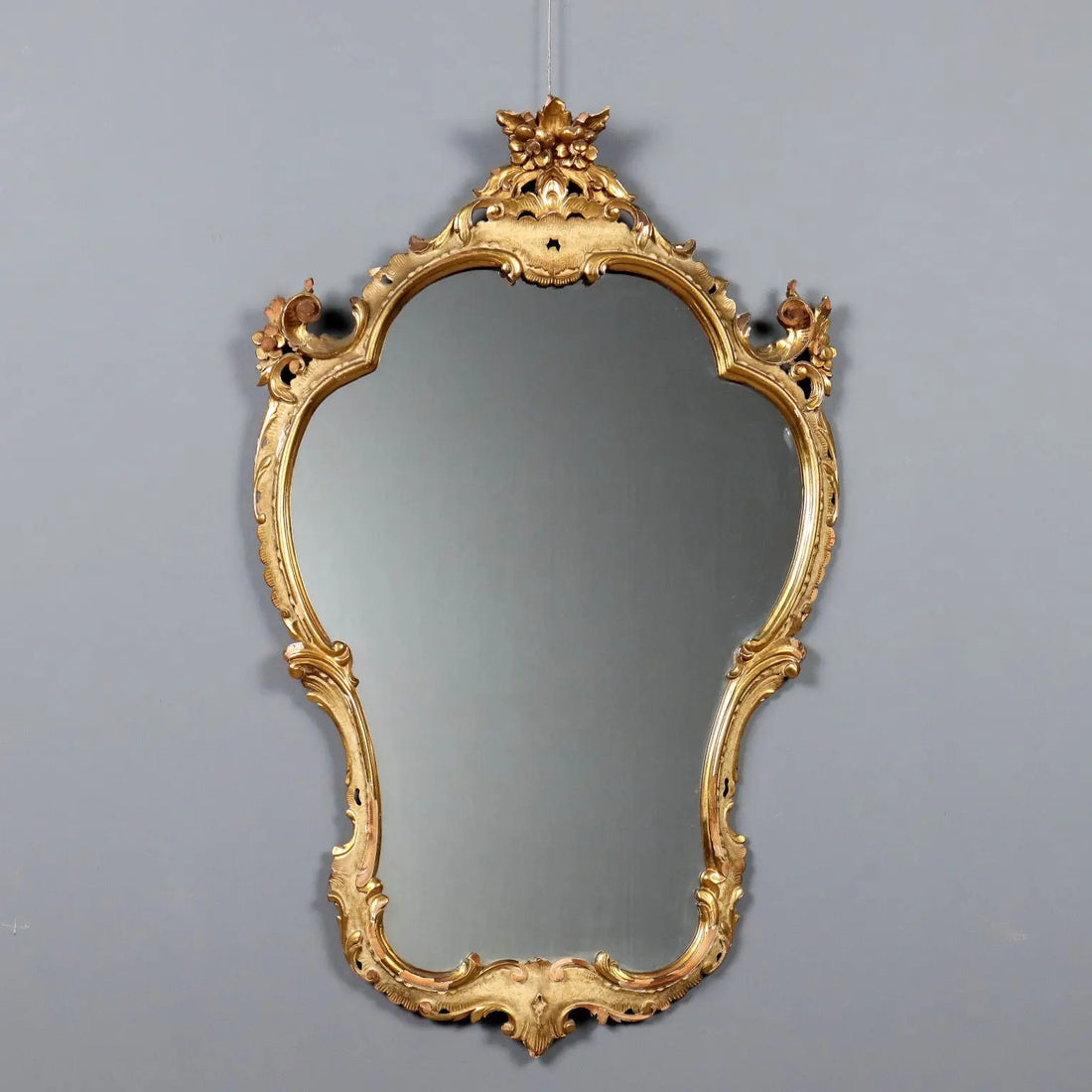 Antique Mirror Baroque Style Carved Wood Italy XIX Century
