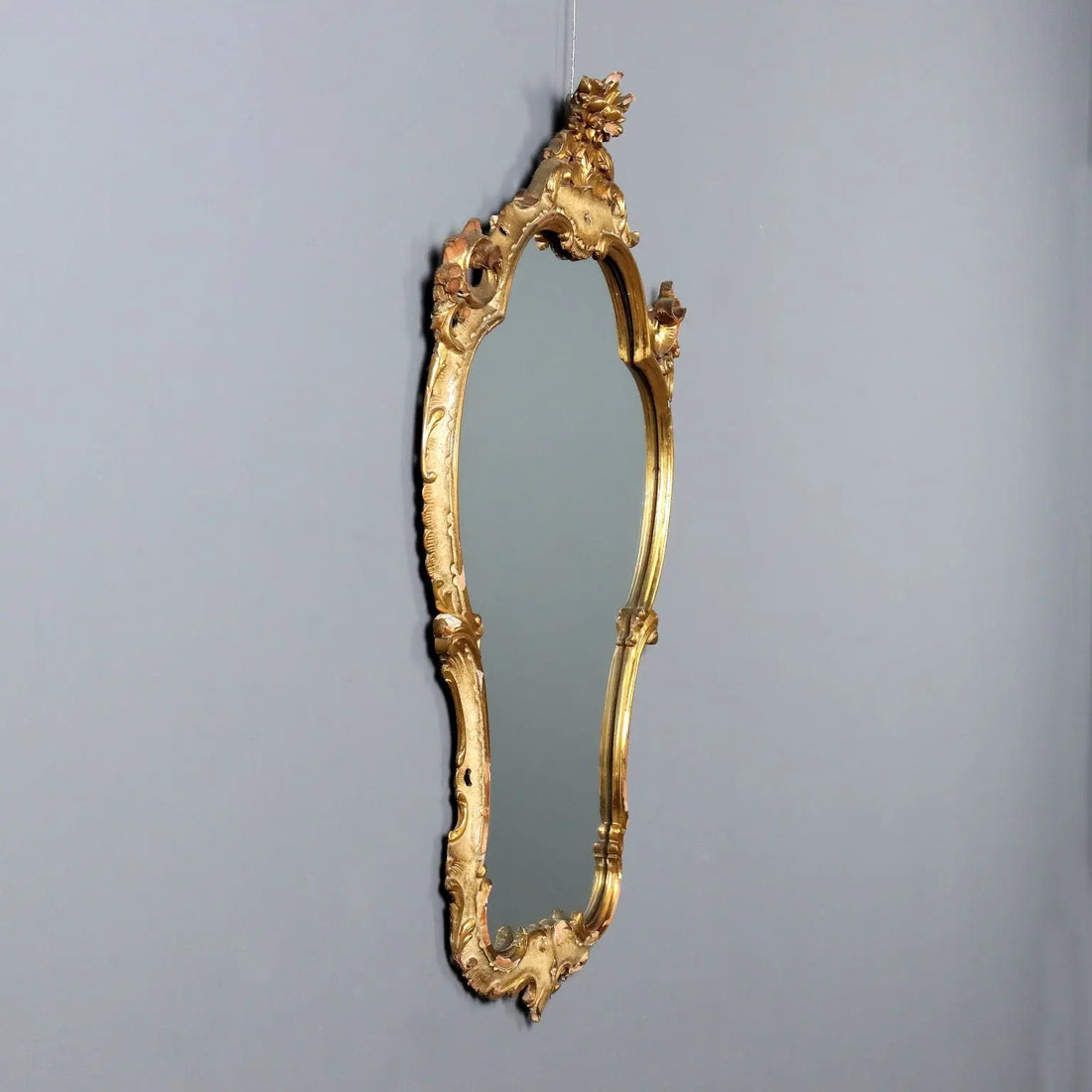 Antique Mirror Baroque Style Carved Wood Italy XIX Century