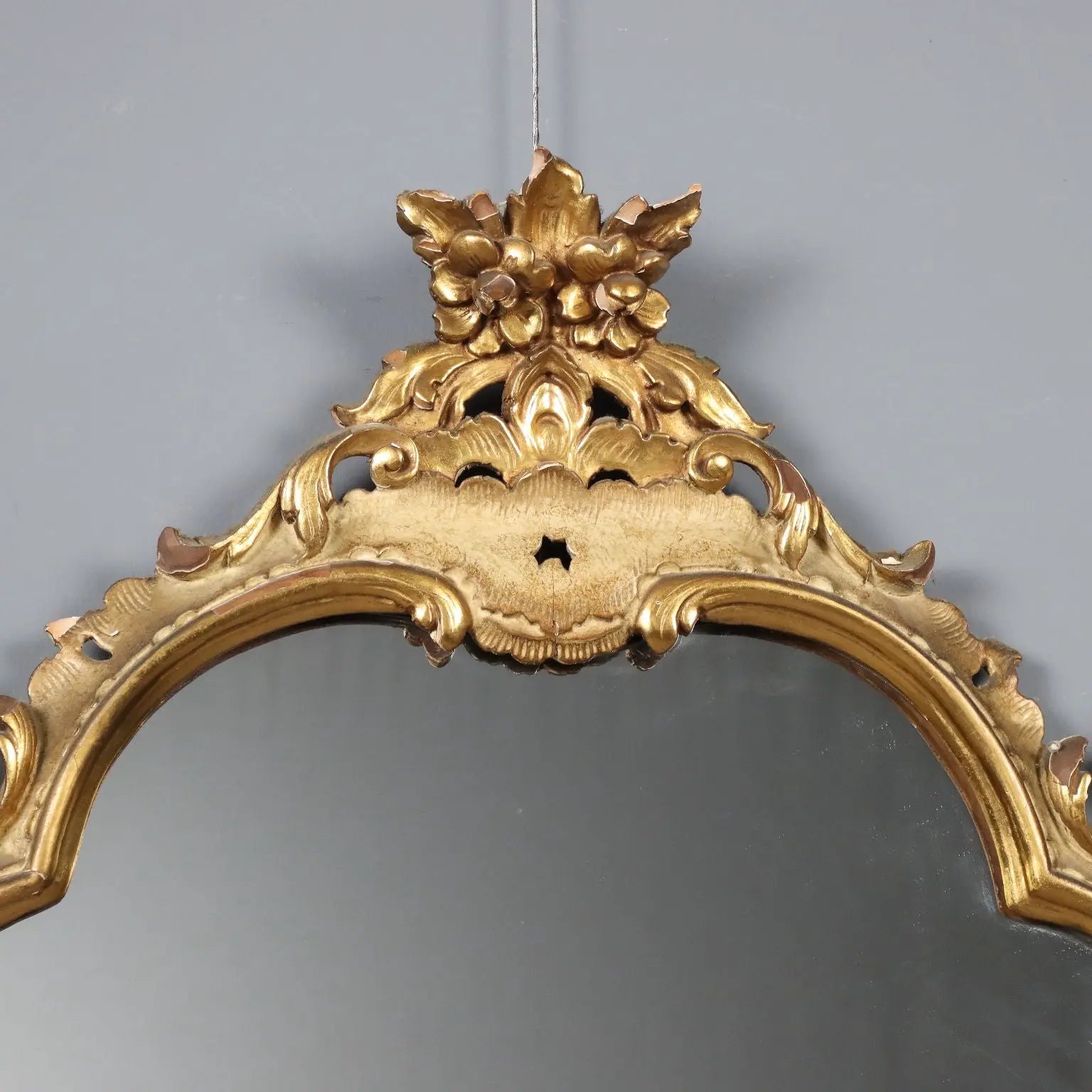 Antique Mirror Baroque Style Carved Wood Italy XIX Century