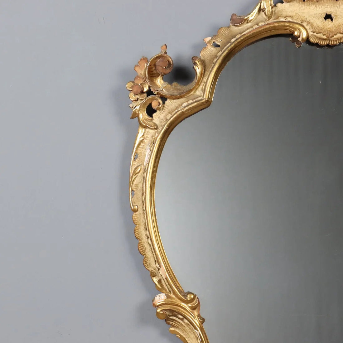 Antique Mirror Baroque Style Carved Wood Italy XIX Century