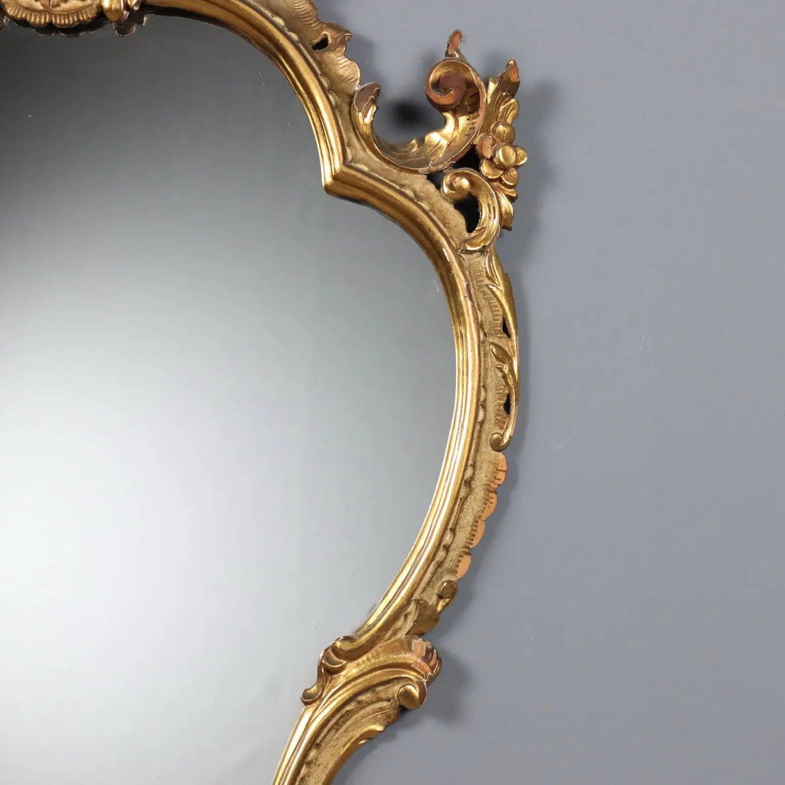 Antique Mirror Baroque Style Carved Wood Italy XIX Century