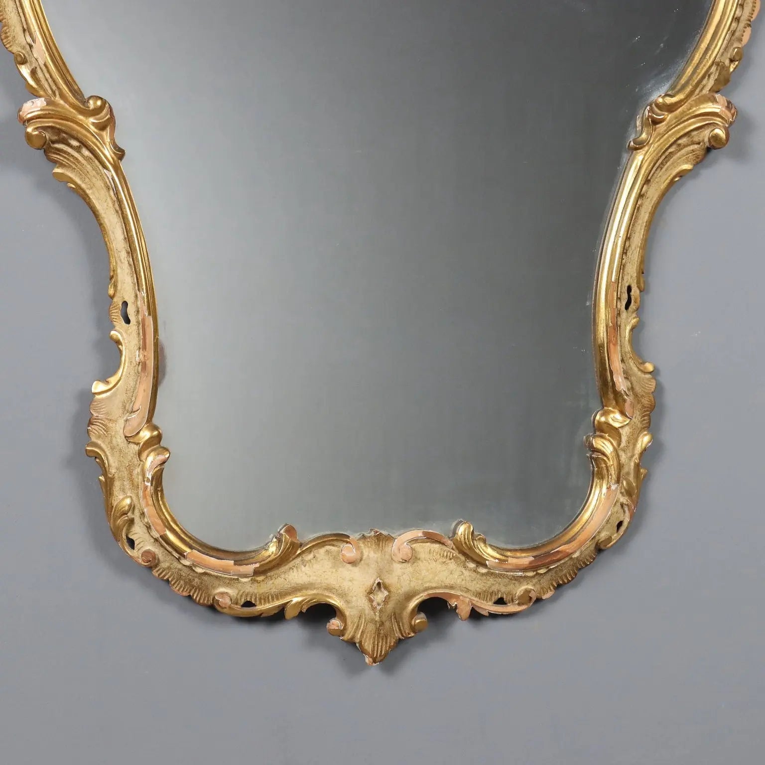 Antique Mirror Baroque Style Carved Wood Italy XIX Century