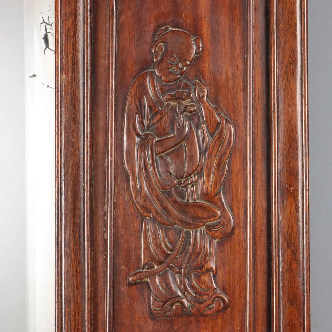 Antique Mirror Exotic Wood Chinoiserie Carvings XIX Century