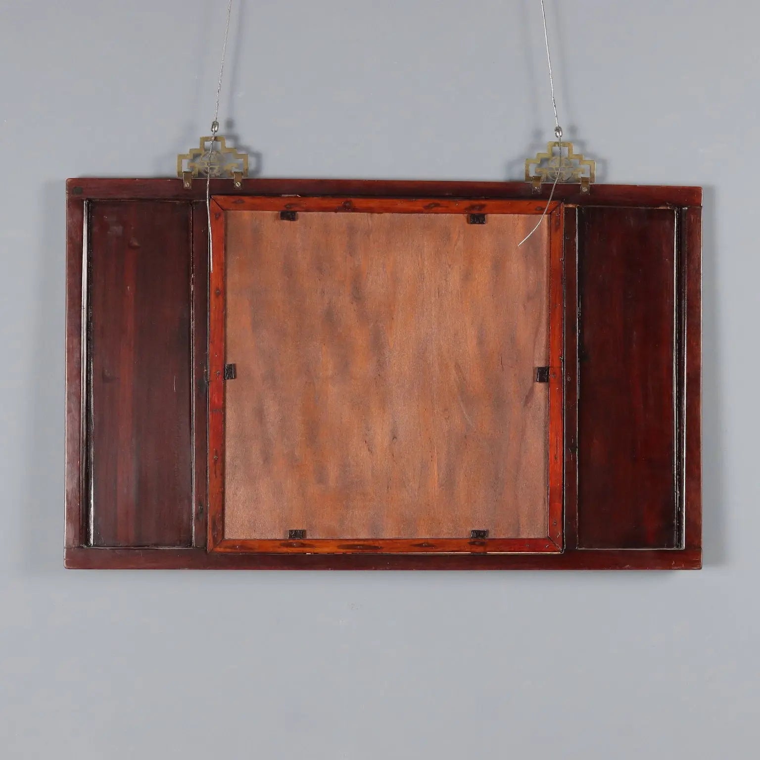 Antique Mirror Exotic Wood Chinoiserie Carvings XIX Century