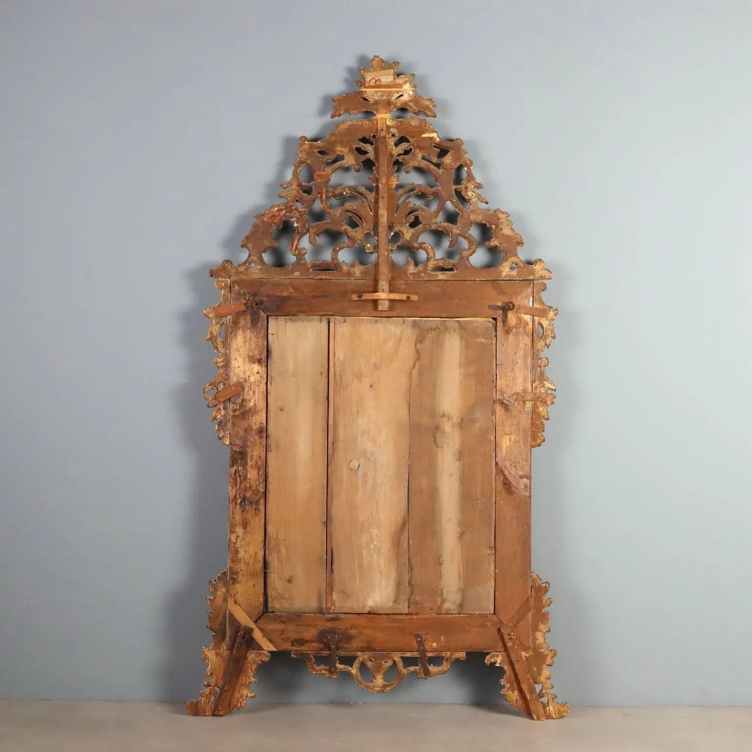Antique Mirror Gilded Linden Baroque Carvings XVIII Century