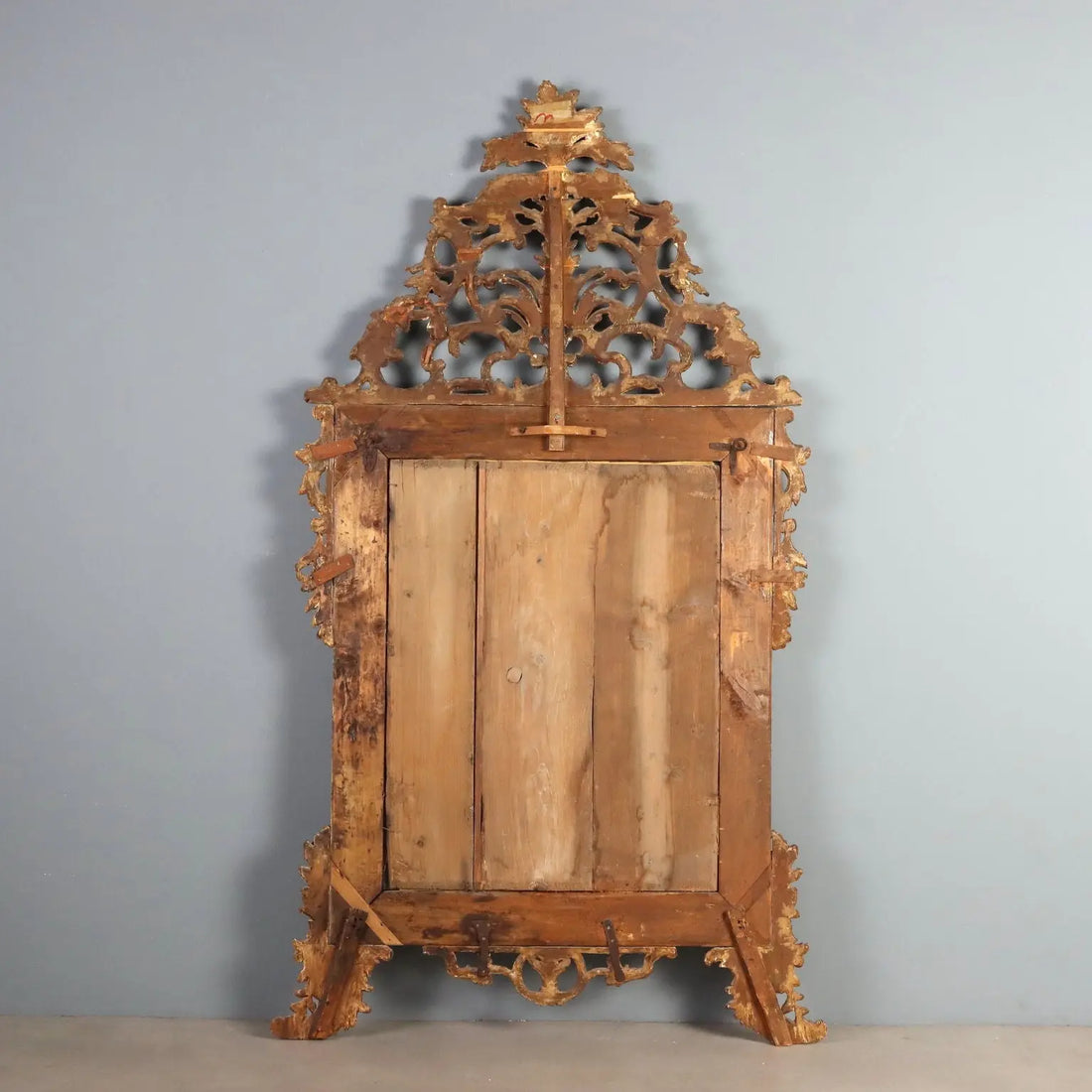 Antique Mirror Gilded Linden Baroque Carvings XVIII Century