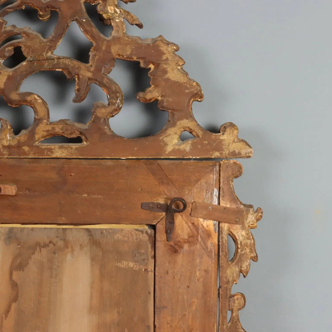 Antique Mirror Gilded Linden Baroque Carvings XVIII Century