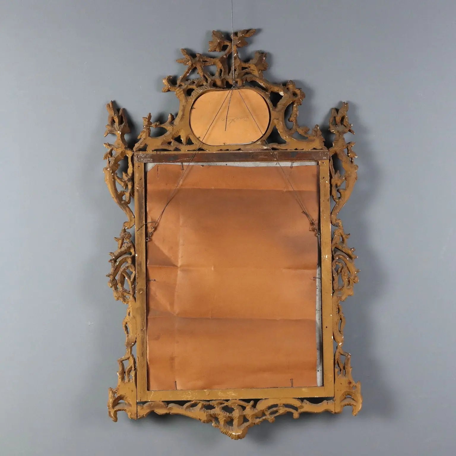 Antique Mirror Gilded Carved Wood Italy XIX Century