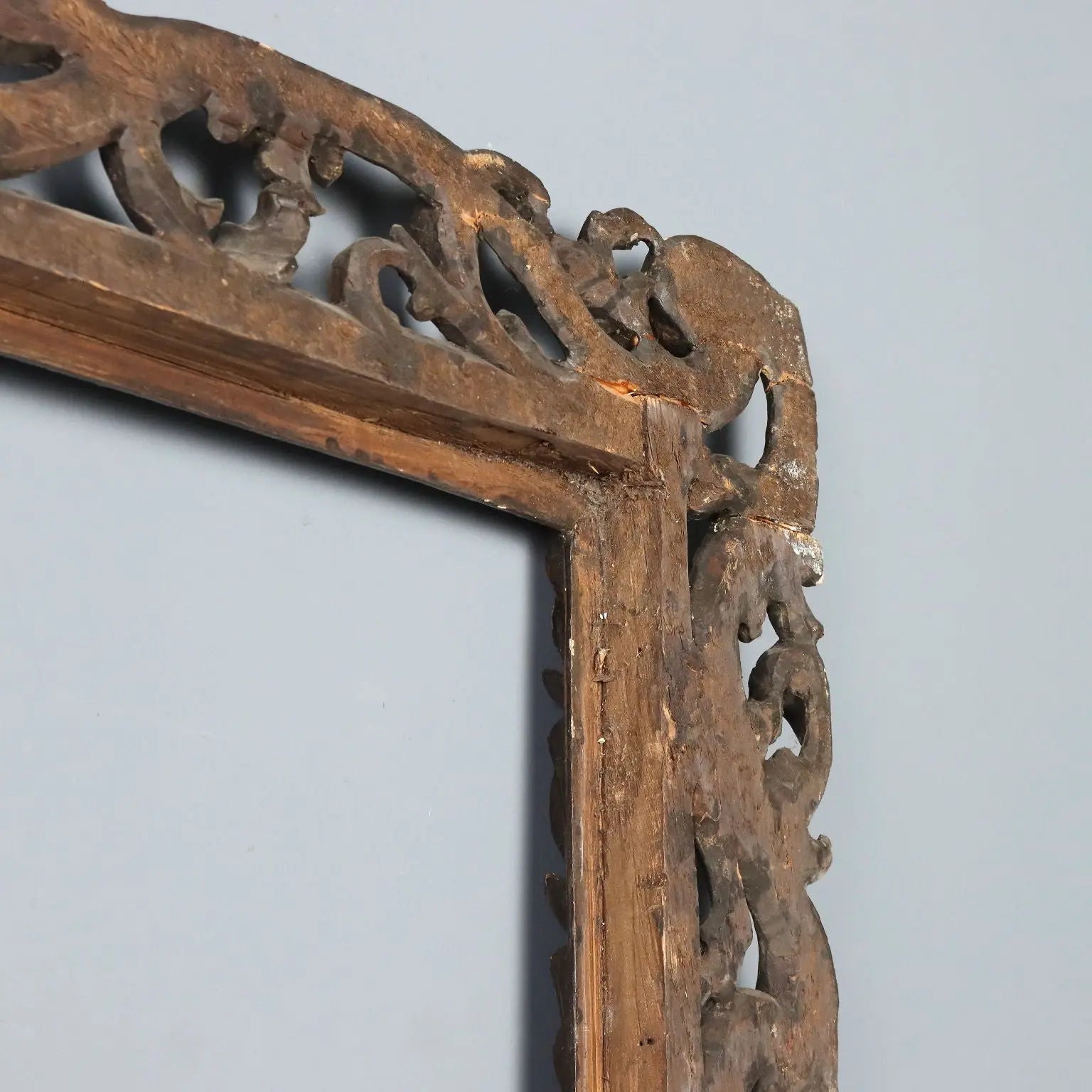 Antique Baroque Frame Carved Wood Italy XVIII Century