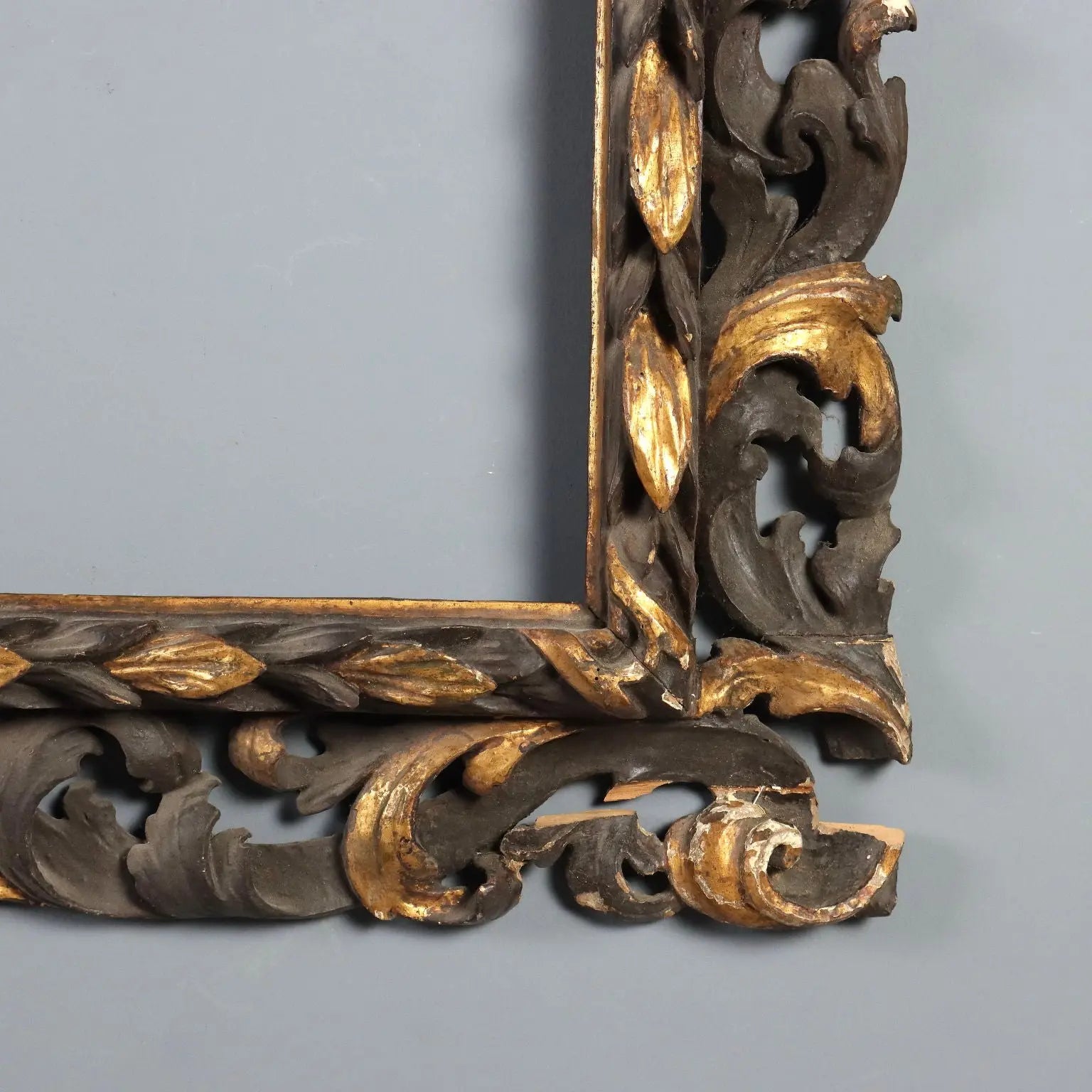Antique Baroque Frame Carved Wood Italy XVIII Century