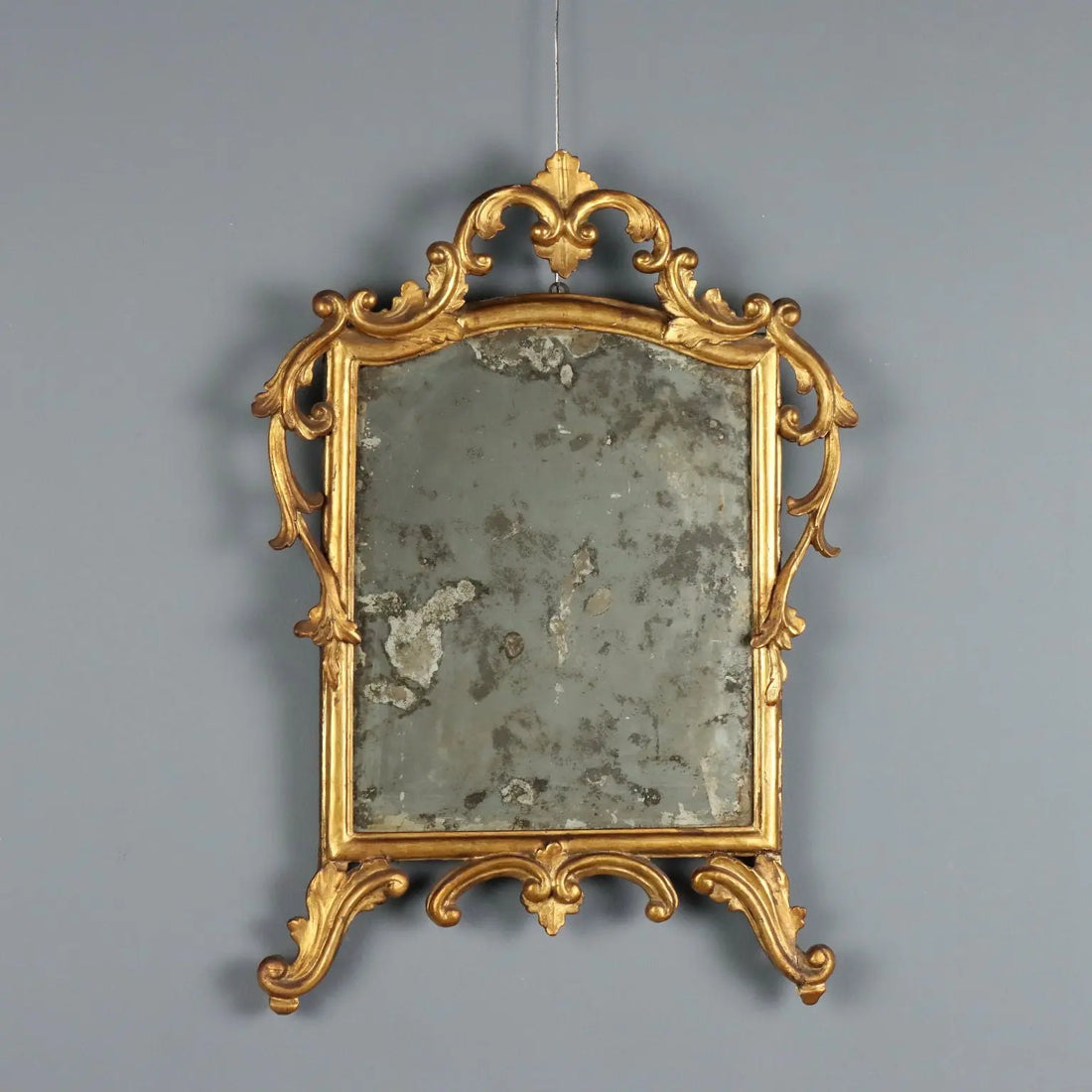 Antique Mirror Gilded Wood Glass Italy XIX Century