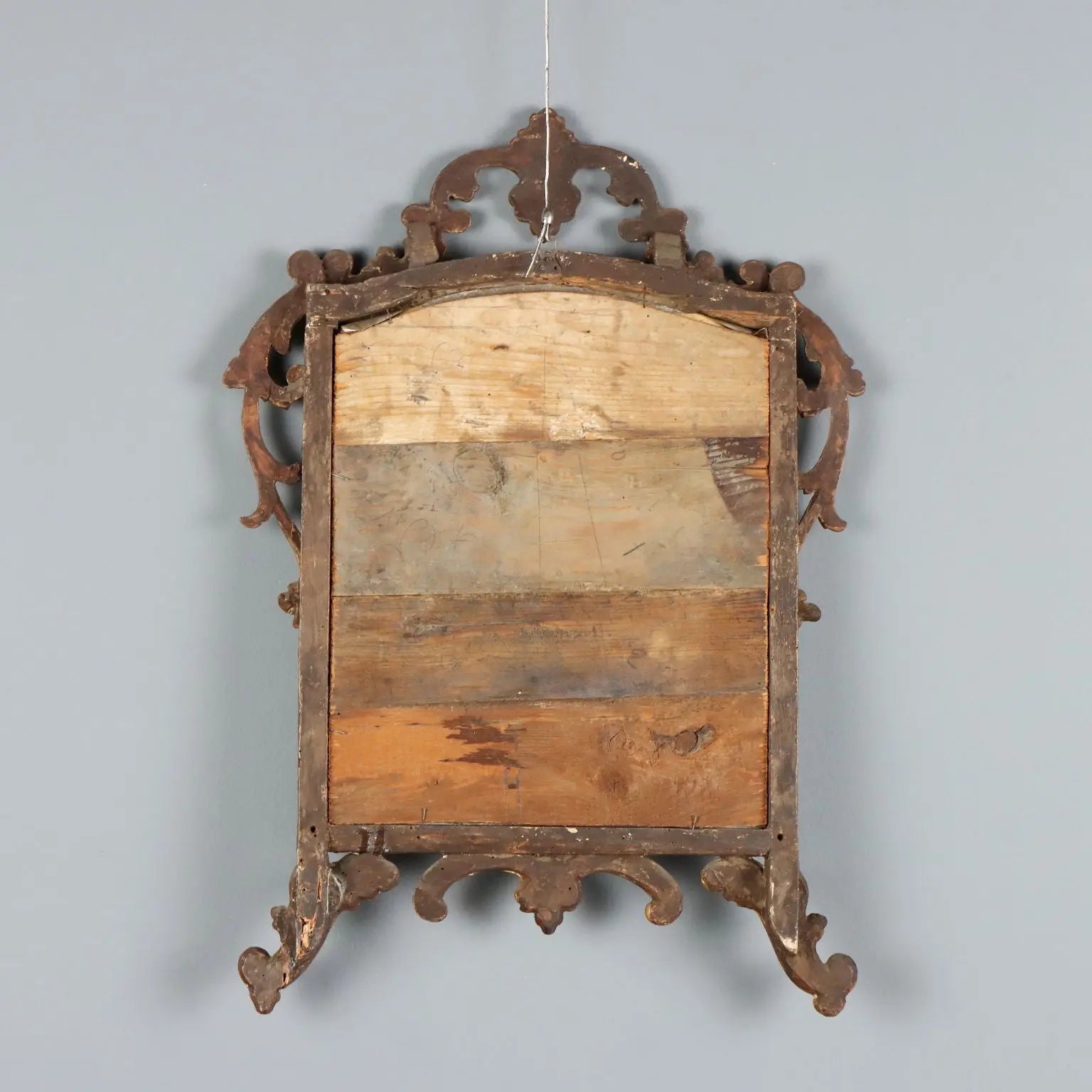 Antique Mirror Gilded Wood Glass Italy XIX Century