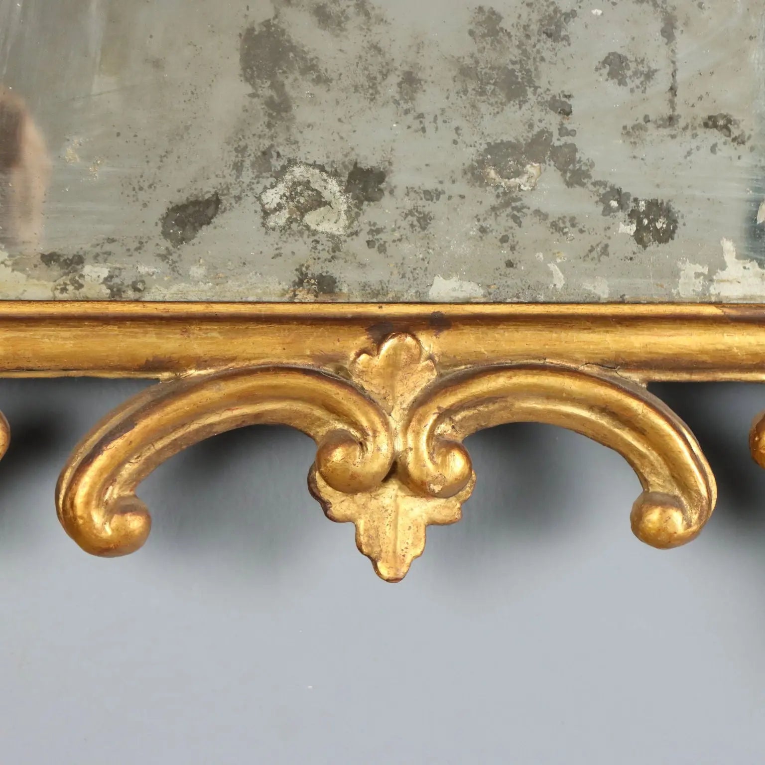 Antique Mirror Gilded Wood Glass Italy XIX Century