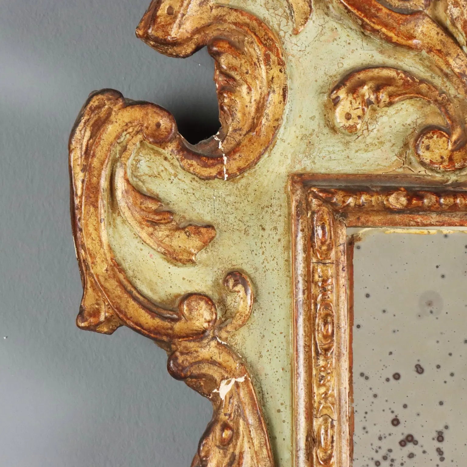 Carved and Gilded Larch Wood Mirror