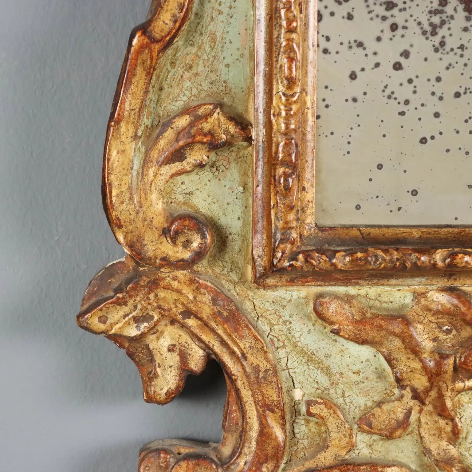 Carved and Gilded Larch Wood Mirror