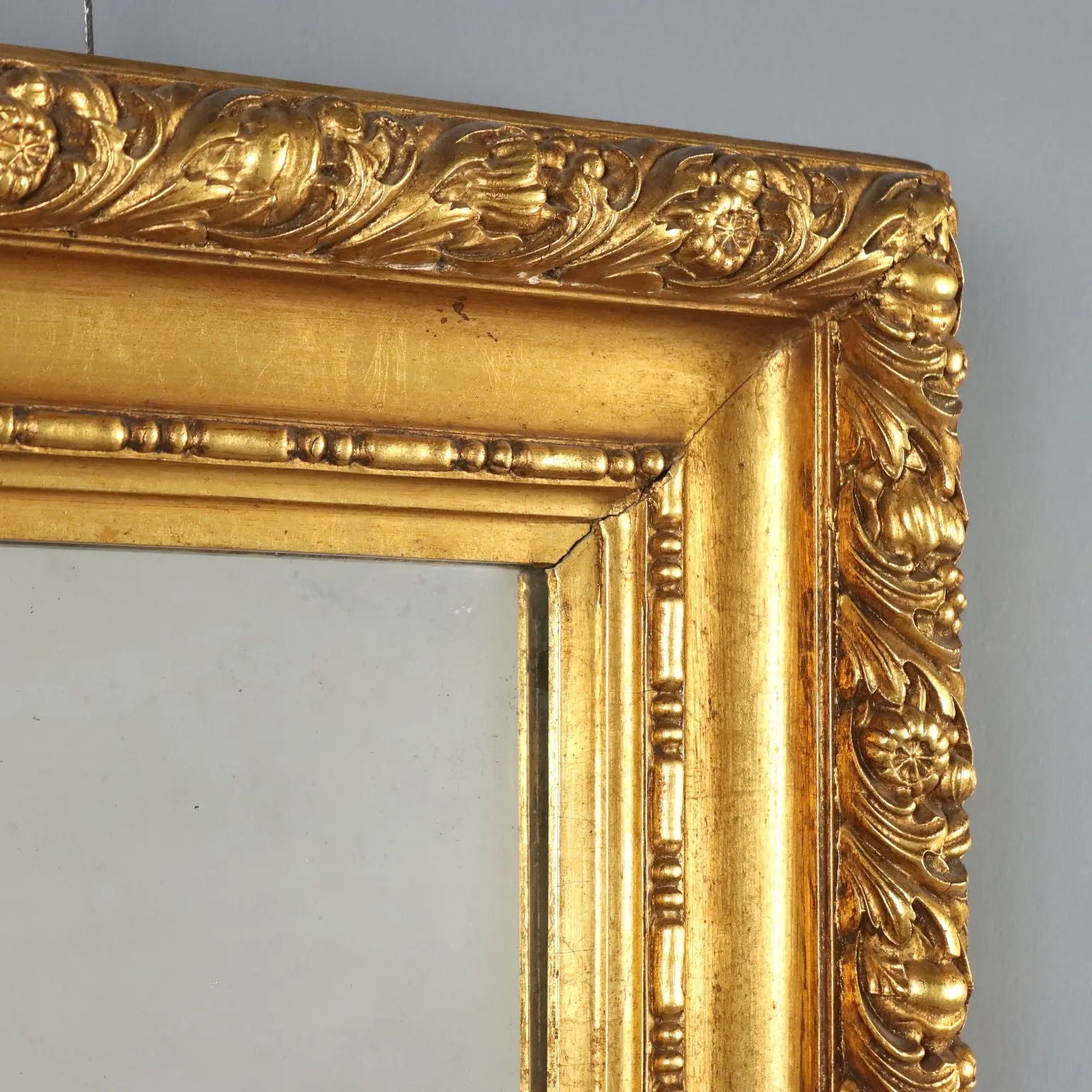 Antique Mirror Gilded Carved Wood Italy XX Century