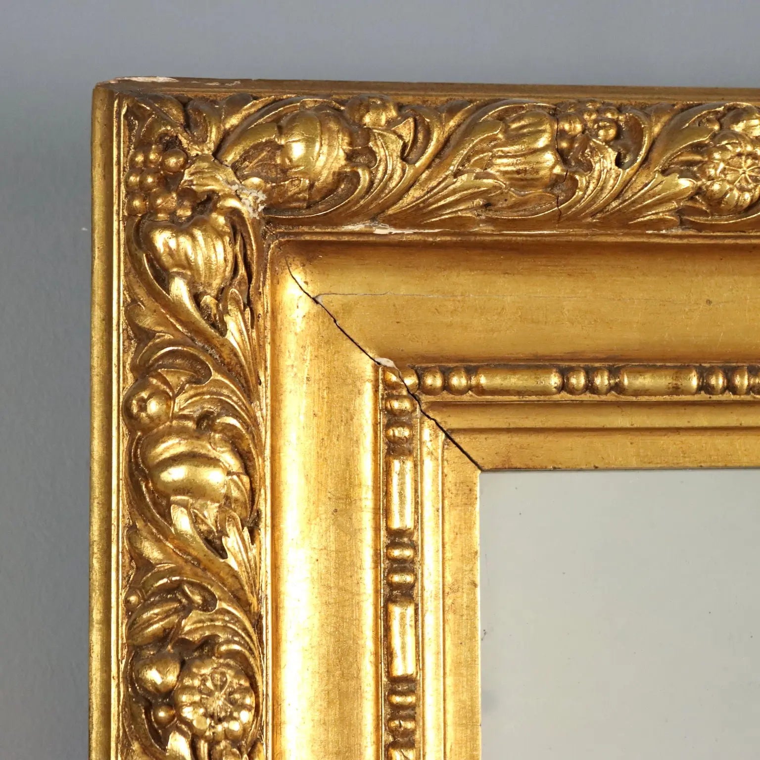 Antique Mirror Gilded Carved Wood Italy XX Century