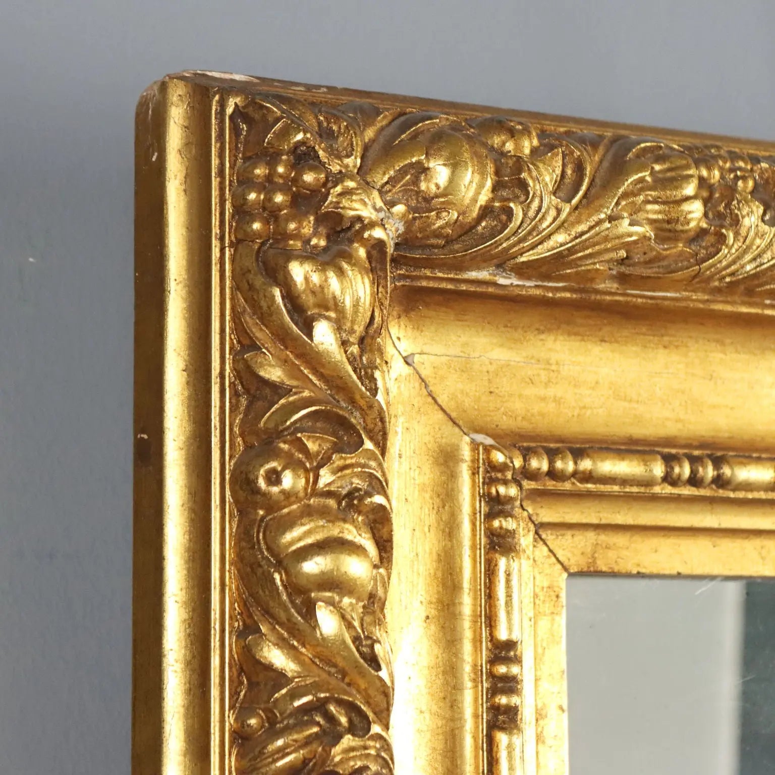 Antique Mirror Gilded Carved Wood Italy XX Century