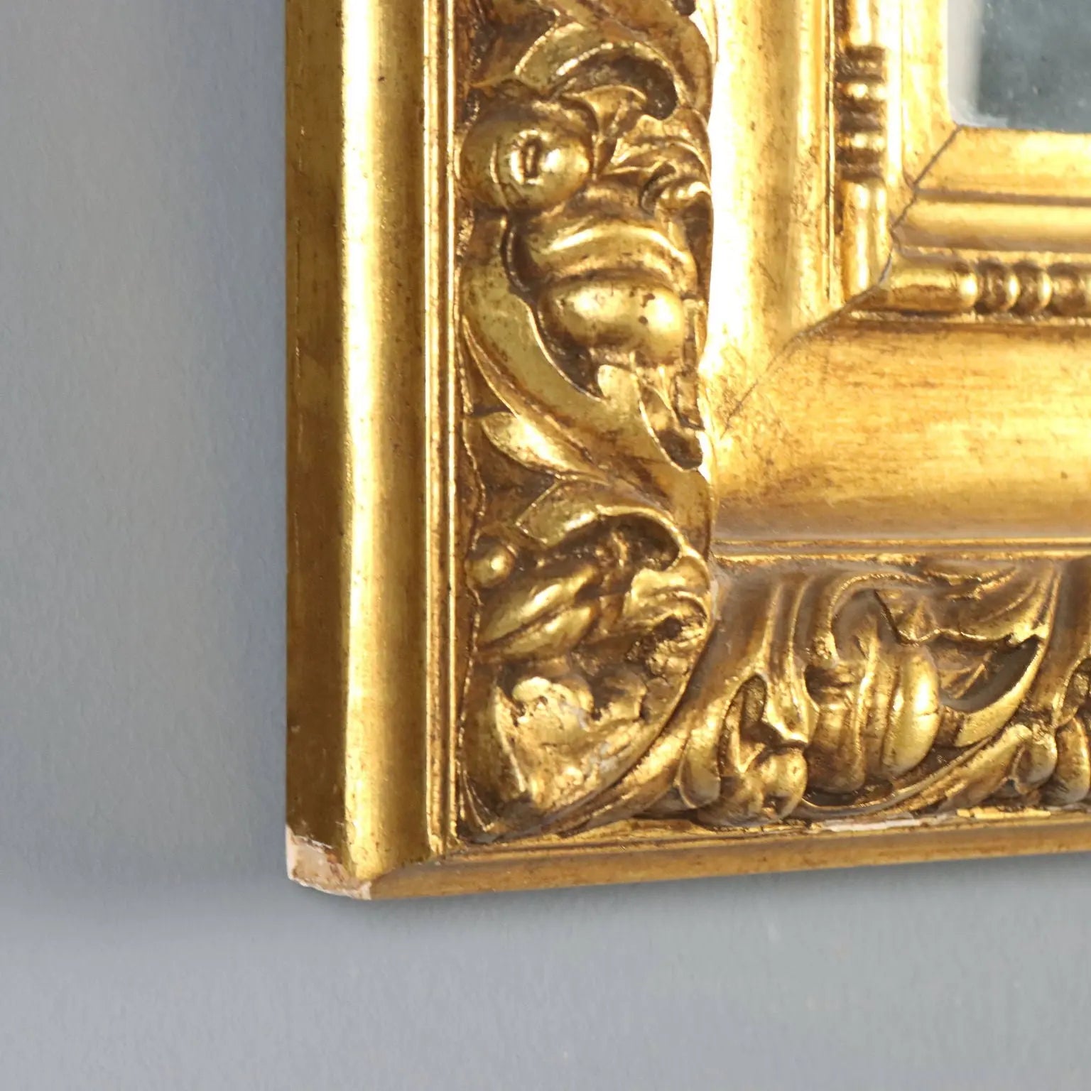 Antique Mirror Gilded Carved Wood Italy XX Century