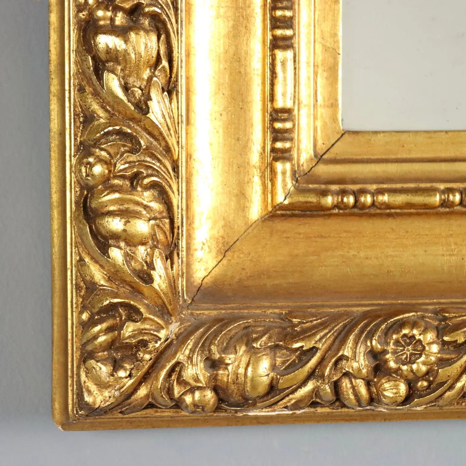 Antique Mirror Gilded Carved Wood Italy XX Century