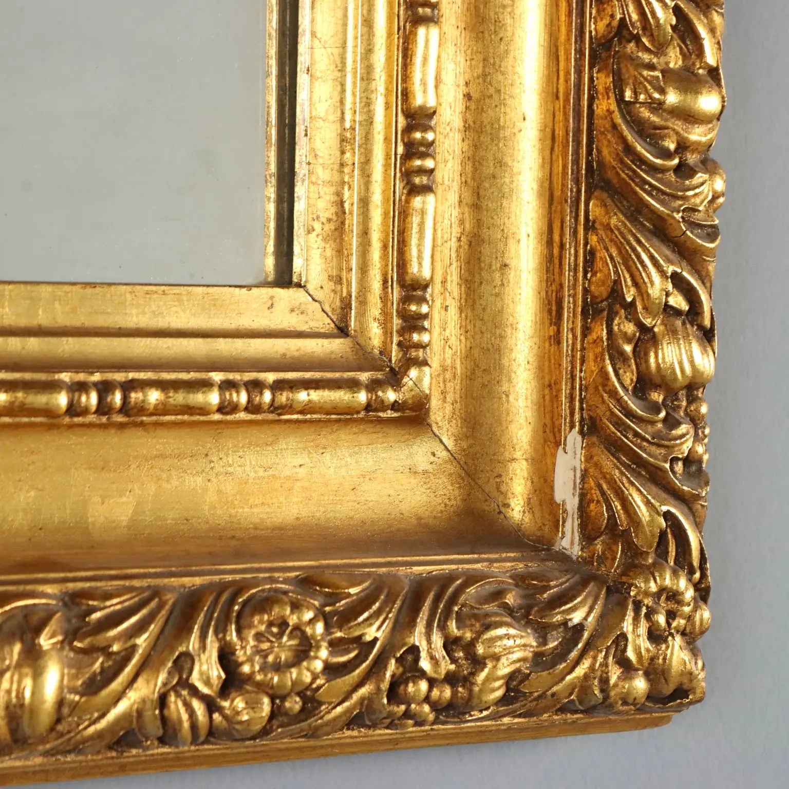 Antique Mirror Gilded Carved Wood Italy XX Century
