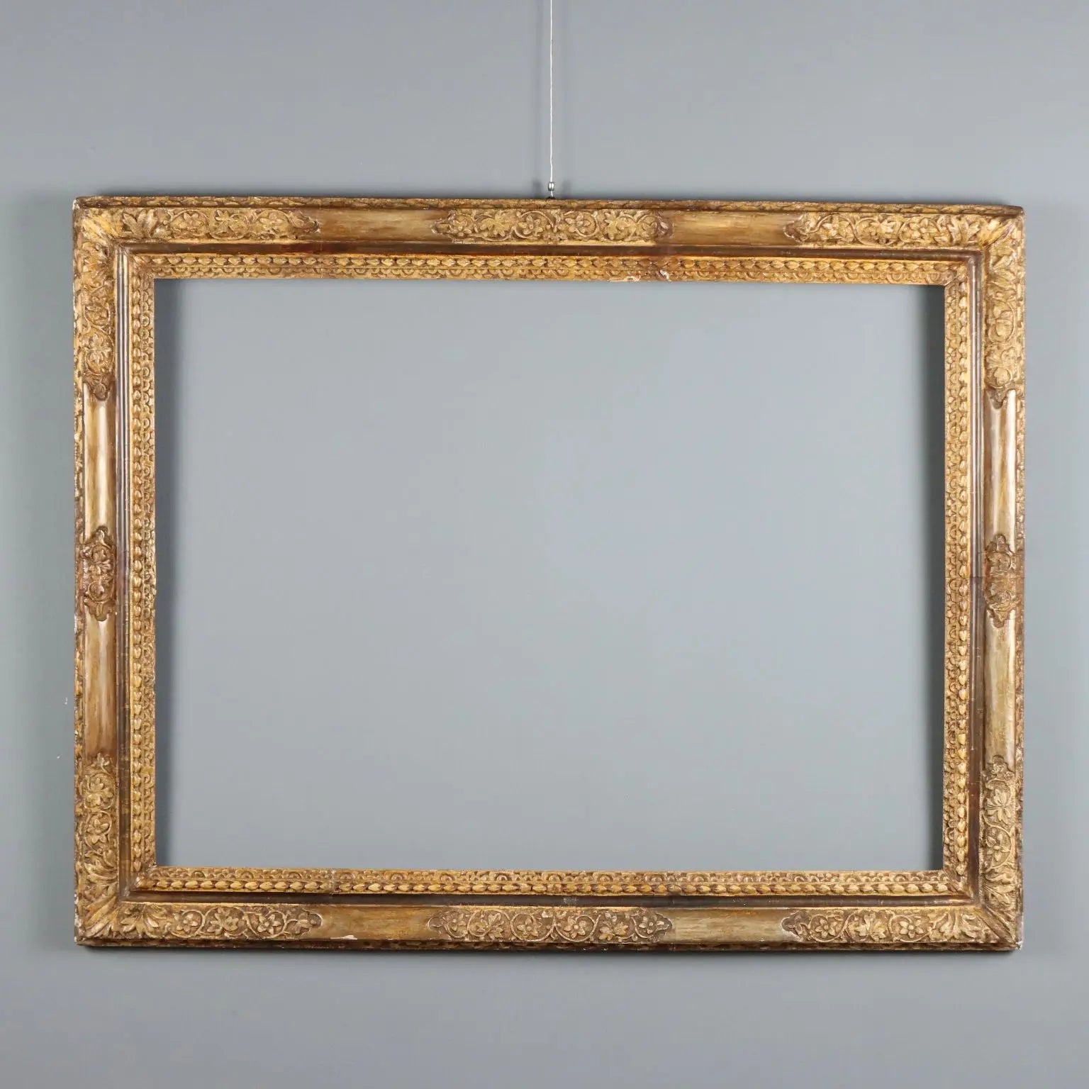 Antique Frame Carved Wood Flower Decorations Italy XVIII Century