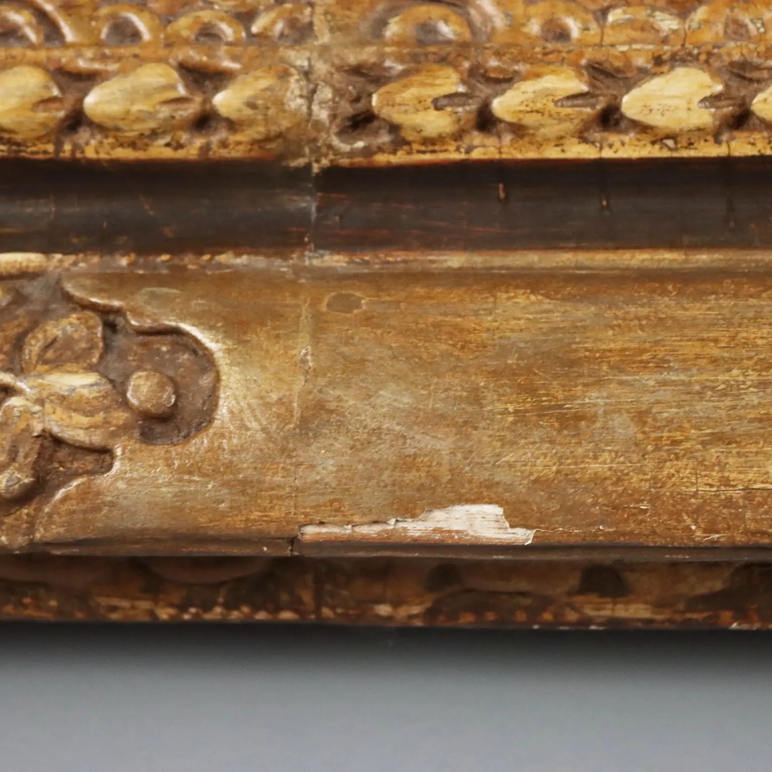 Antique Frame Carved Wood Flower Decorations Italy XVIII Century