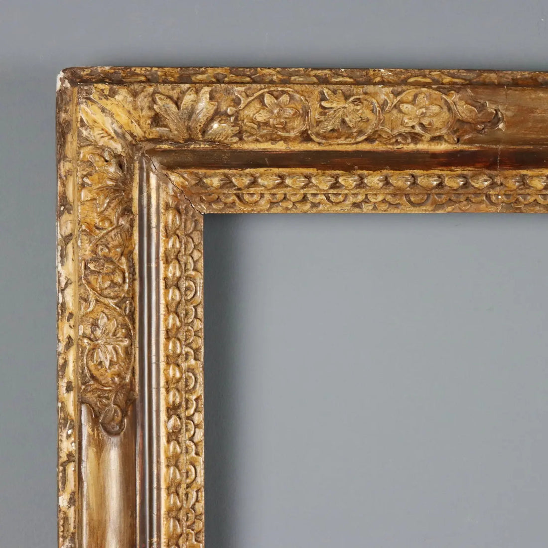 Antique Frame Carved Wood Flower Decorations Italy XVIII Century