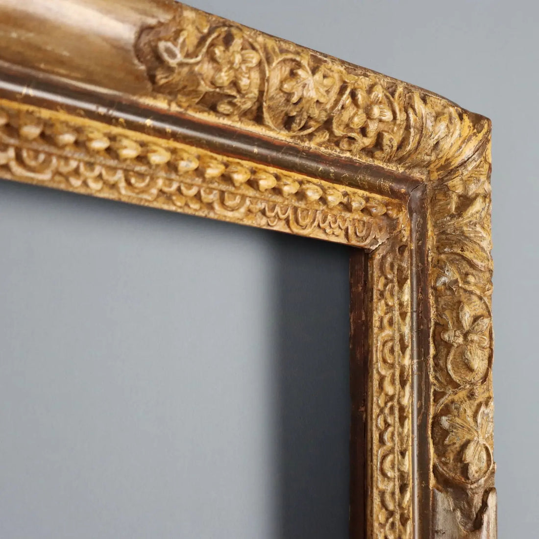 Antique Frame Carved Wood Flower Decorations Italy XVIII Century