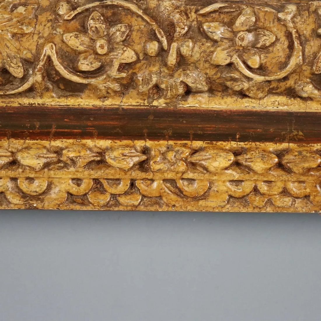 Antique Frame Carved Wood Flower Decorations Italy XVIII Century