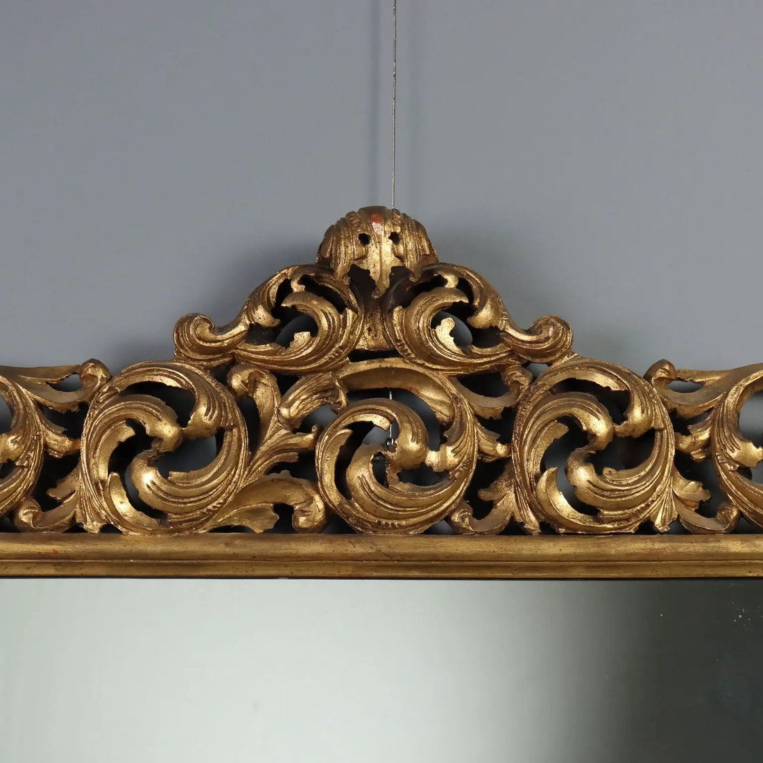 Antique Baroque Mirror Gilded Carved Wood Italy XX Century