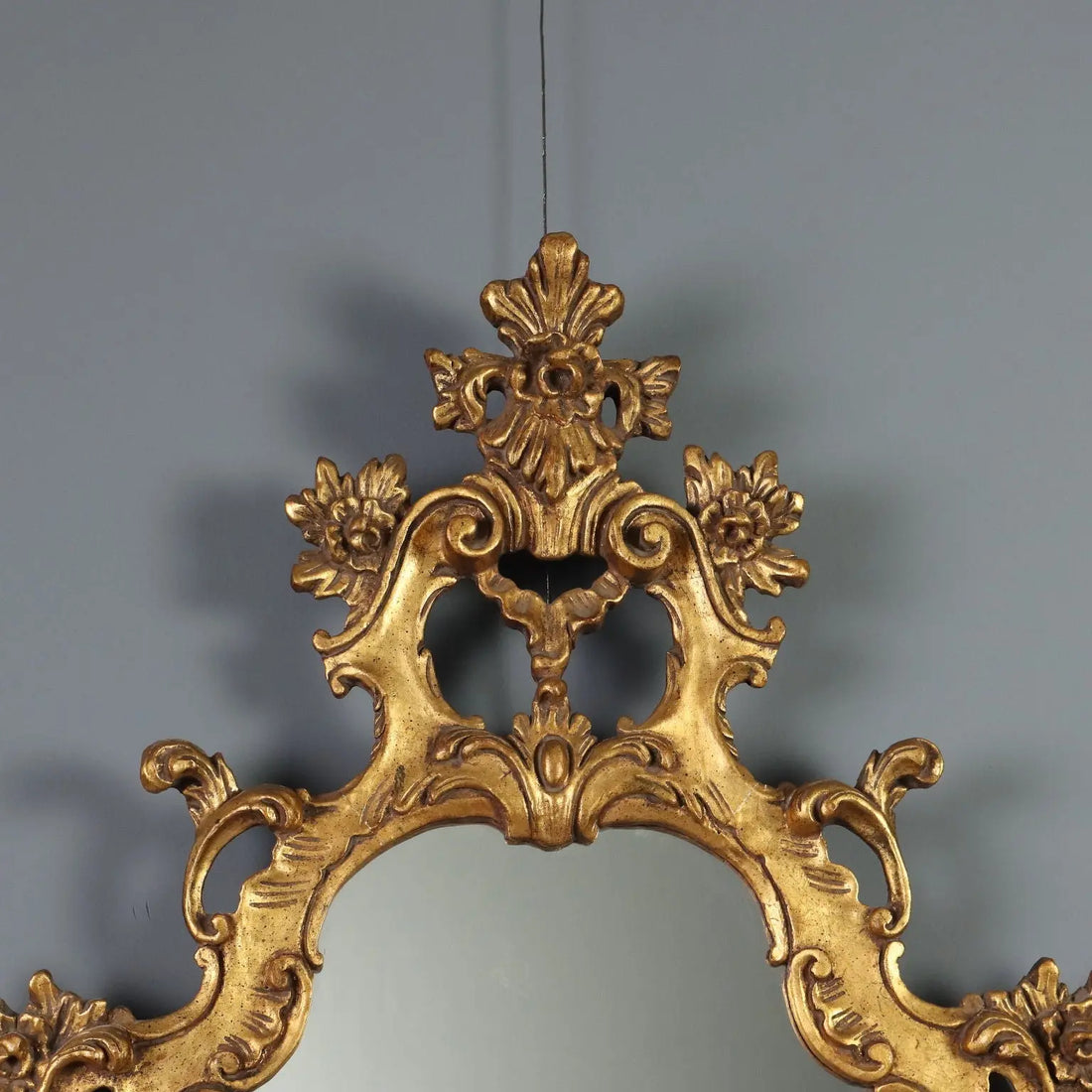 Antique Mirror Baroque Style Gilded Wood Italy XX Century
