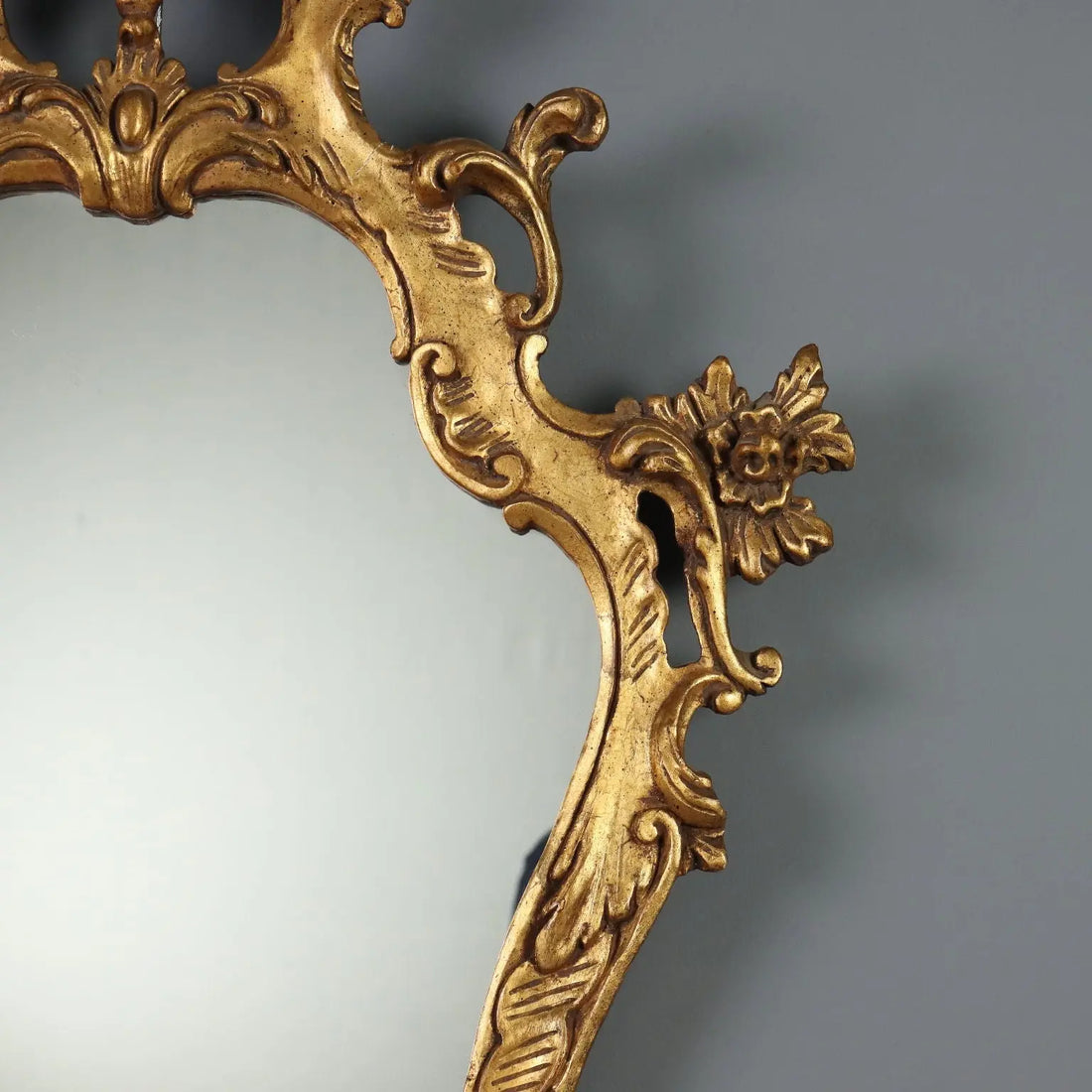 Antique Mirror Baroque Style Gilded Wood Italy XX Century