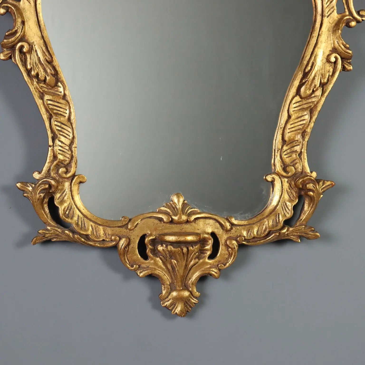 Antique Mirror Baroque Style Gilded Wood Italy XX Century