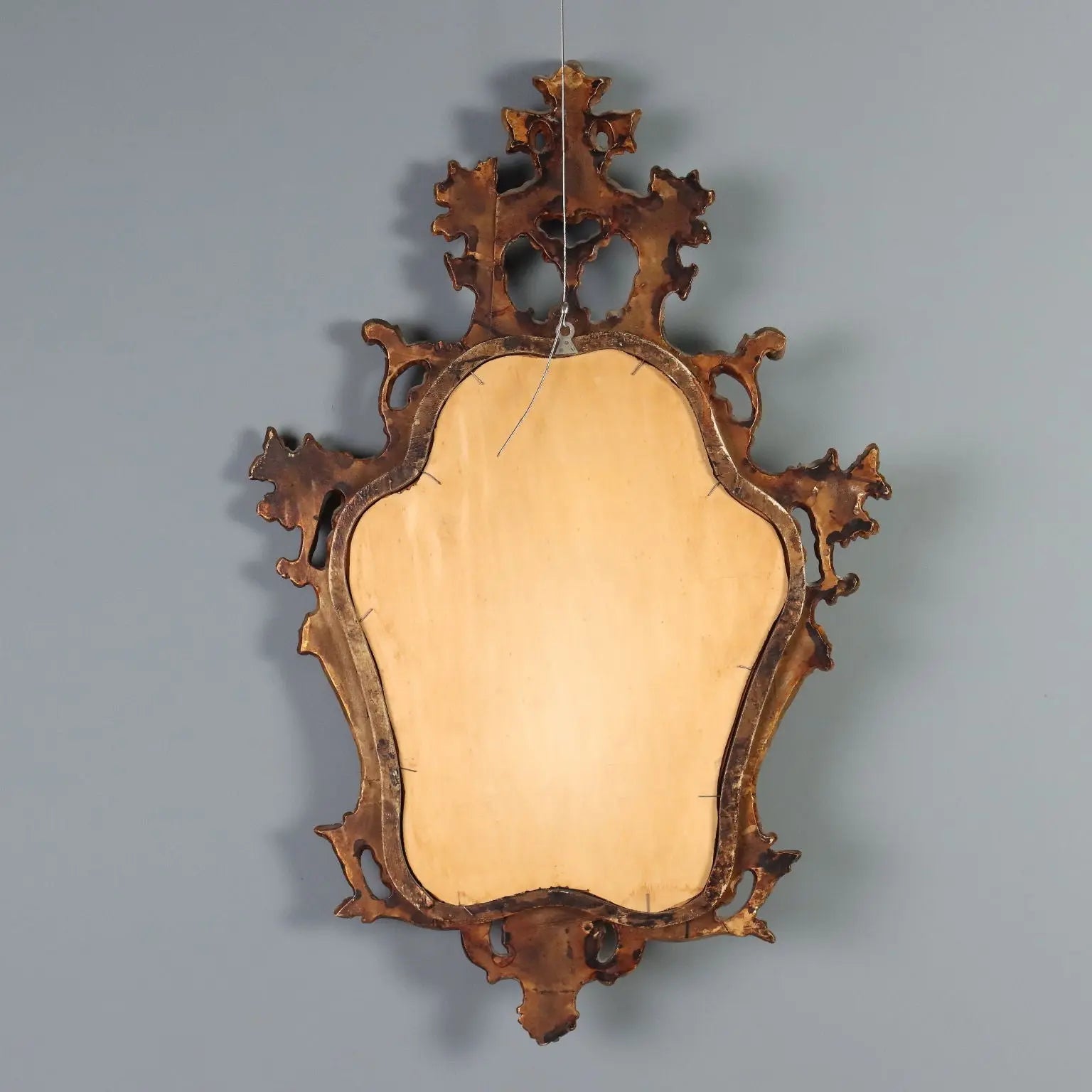 Antique Mirror Baroque Style Gilded Wood Italy XX Century